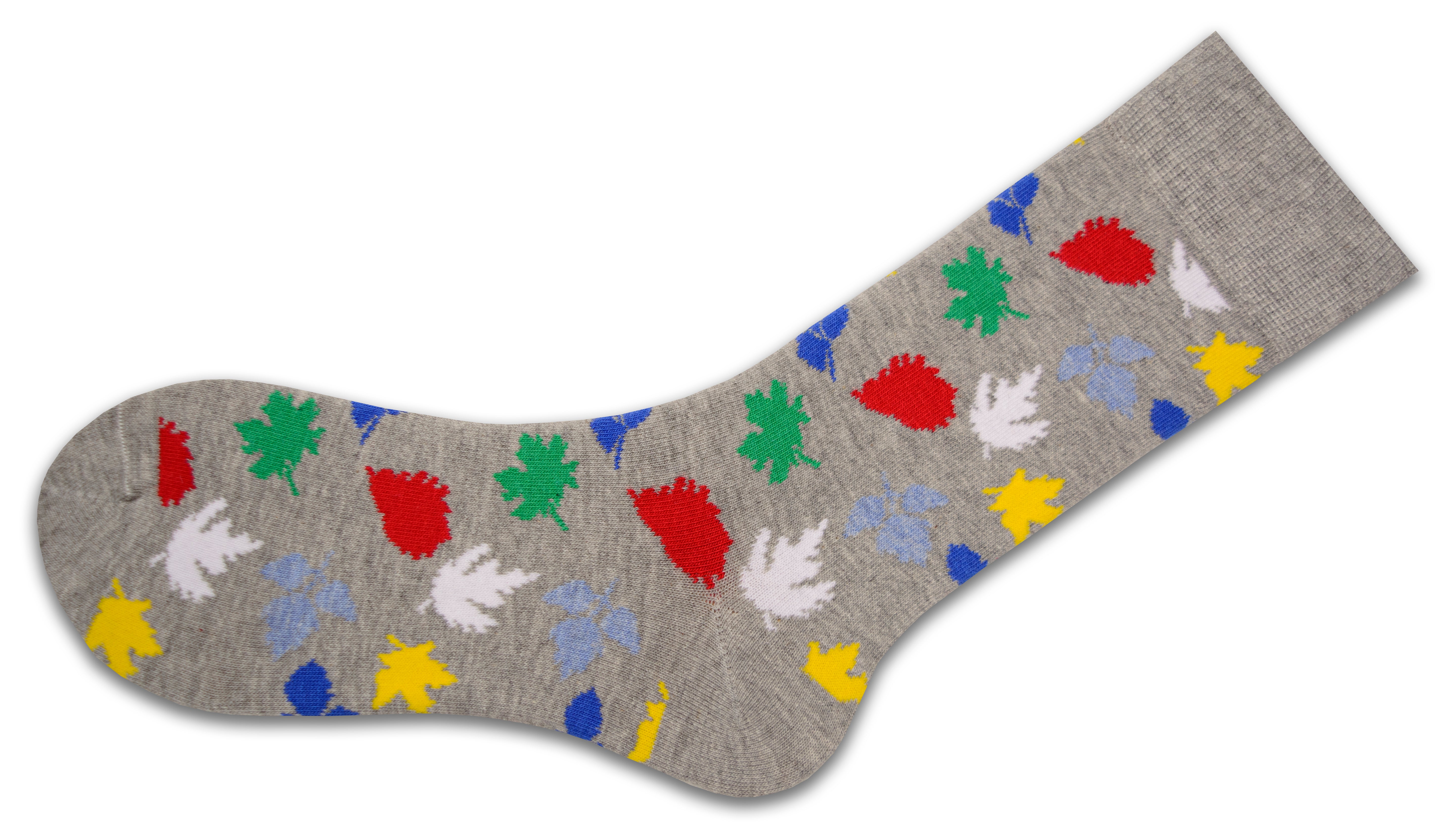 Men's Combed Cotton Crew Socks - Fall Theme