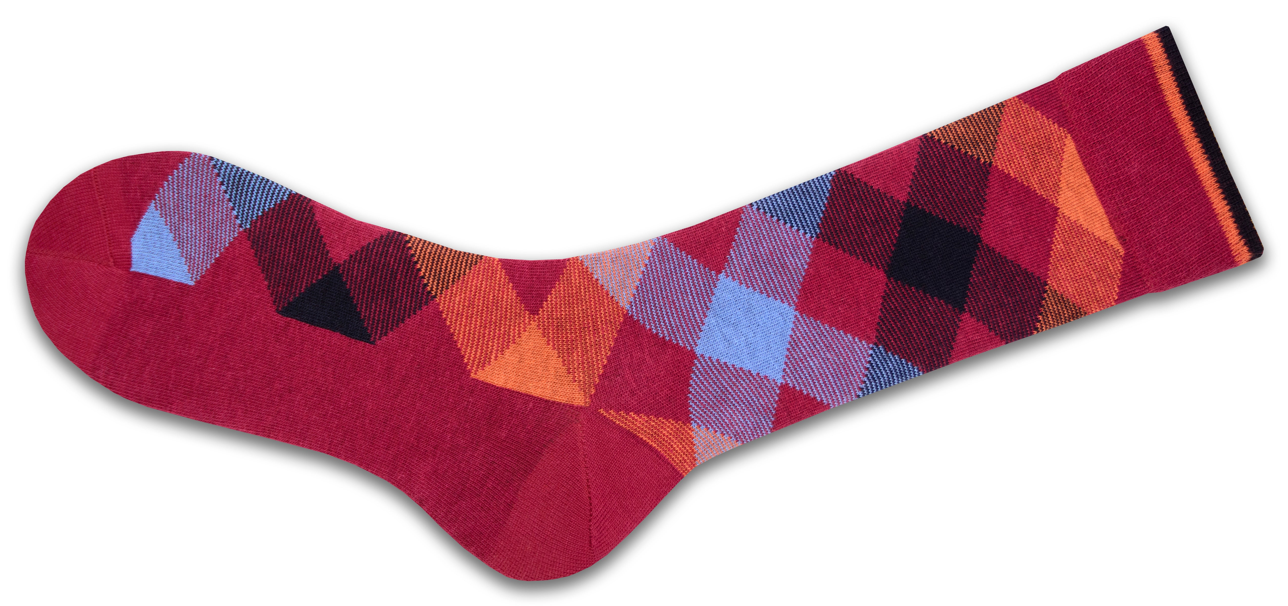 Men's Combed Cotton Socks - Argyle Pattern (3 Pair Packs)