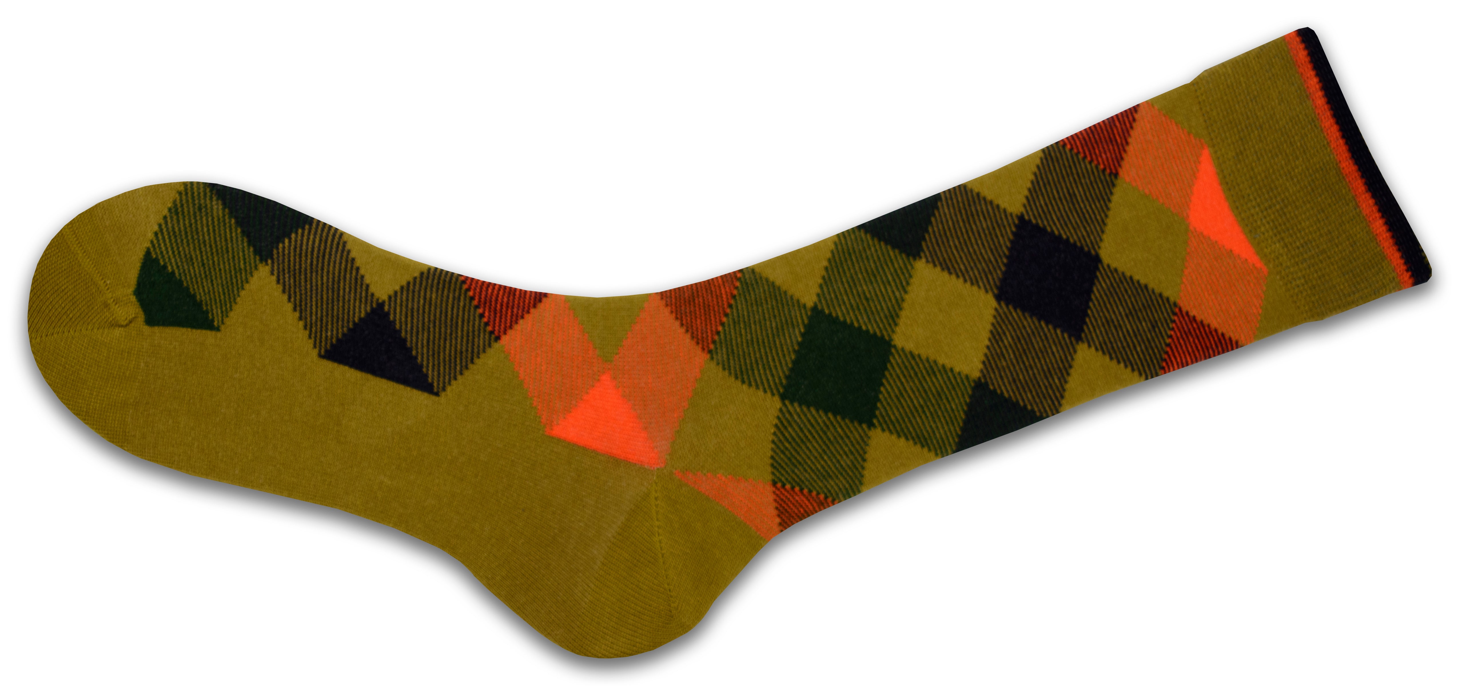 Men's Combed Cotton Socks - Argyle Pattern (3 Pair Packs)