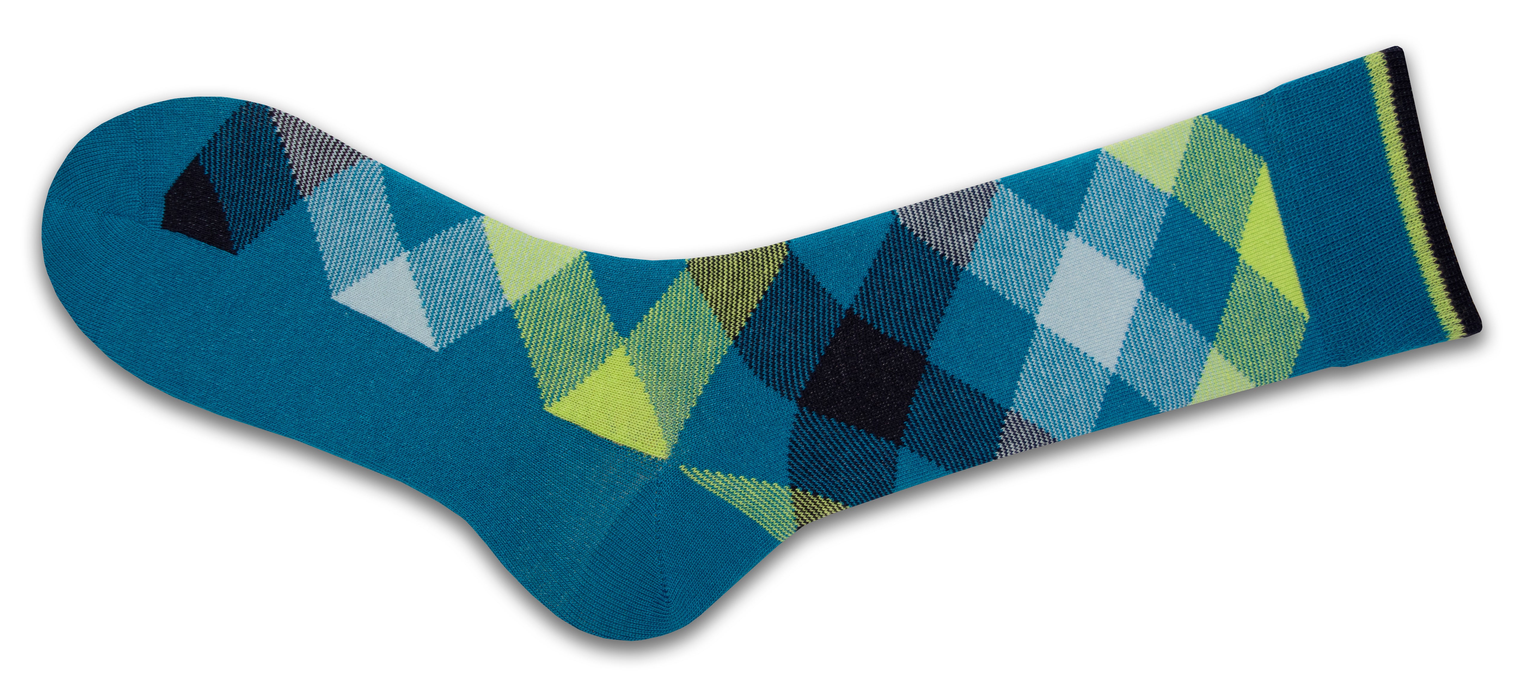 Men's Combed Cotton Socks - Argyle Pattern (3 Pair Packs)