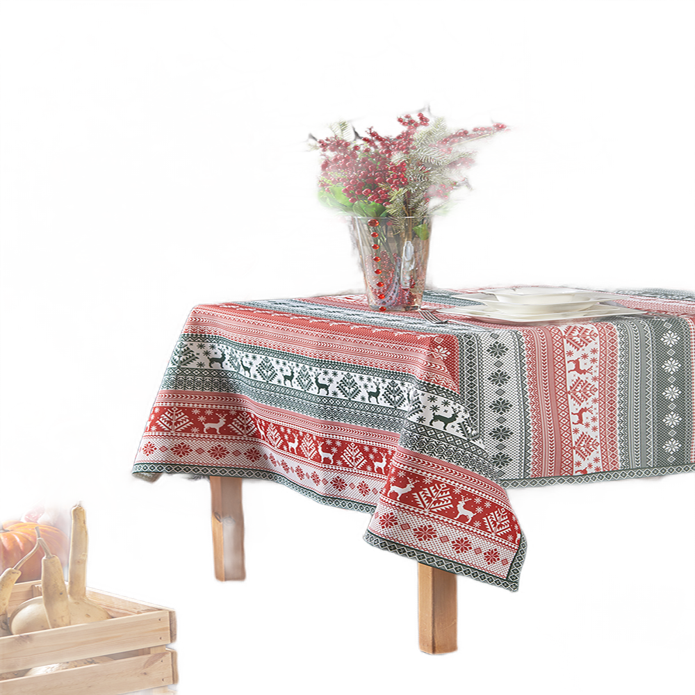 Christmas Themed Tablecloth, Deer Pattern Christmas Tablecloth, Holiday Decorating - Wear Sierra