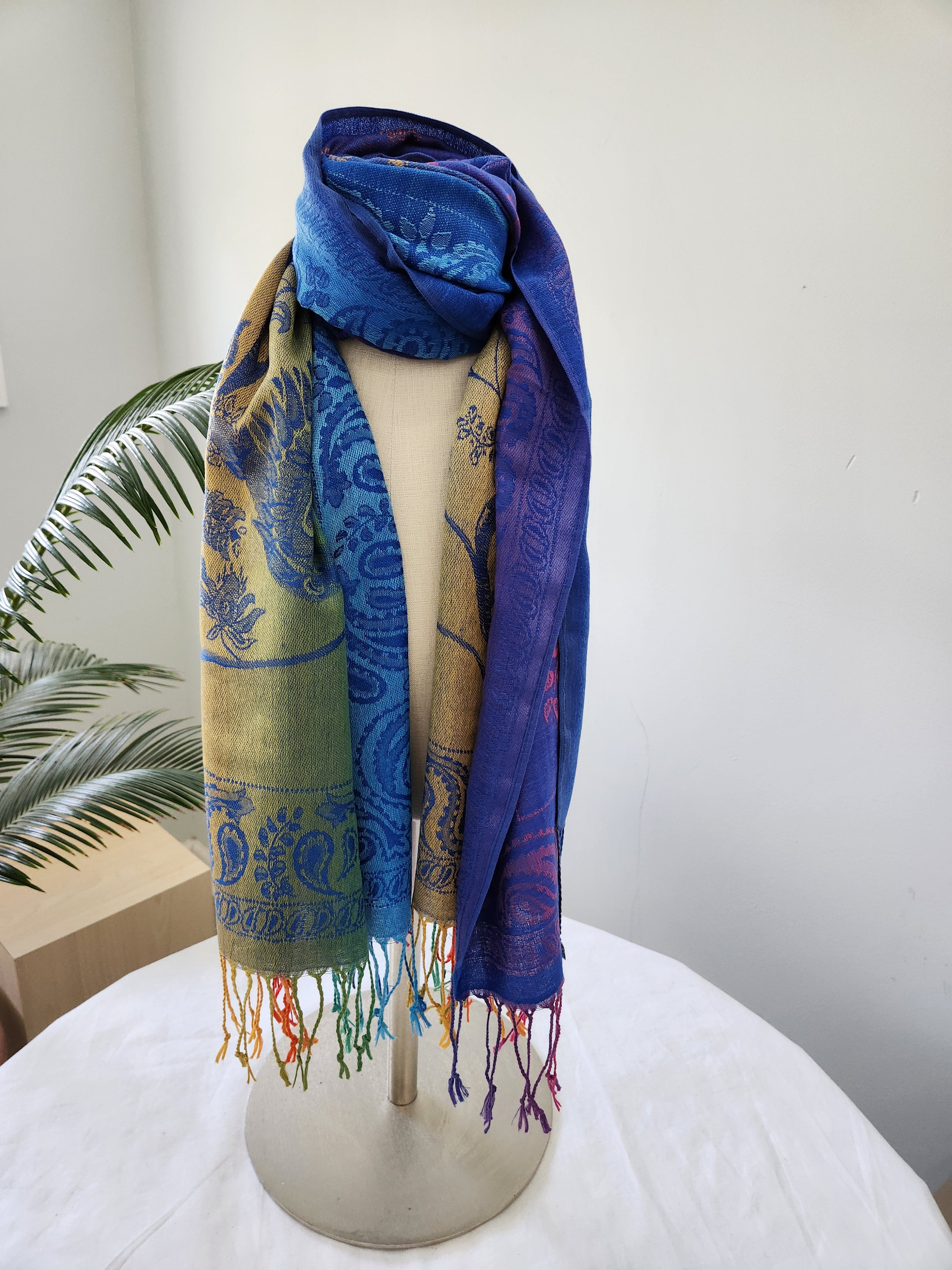 Buy marine-blue Women&#39;s Elegant Scarf or Wrap, Colorful Jewel-Tones, Great Gift for Holidays