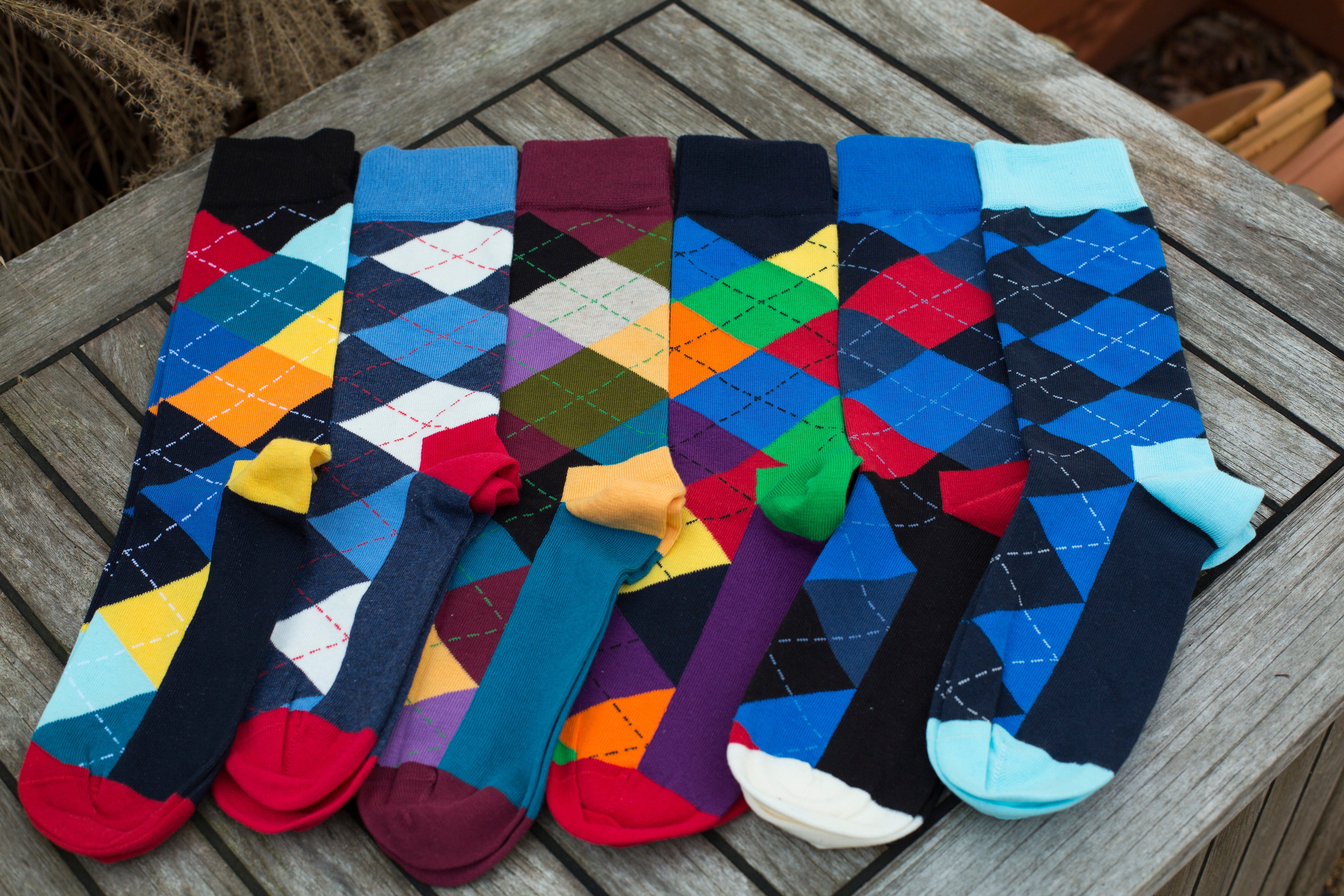 Men's Colorful Crew Socks in Combed Cotton (3 Pair Packs)