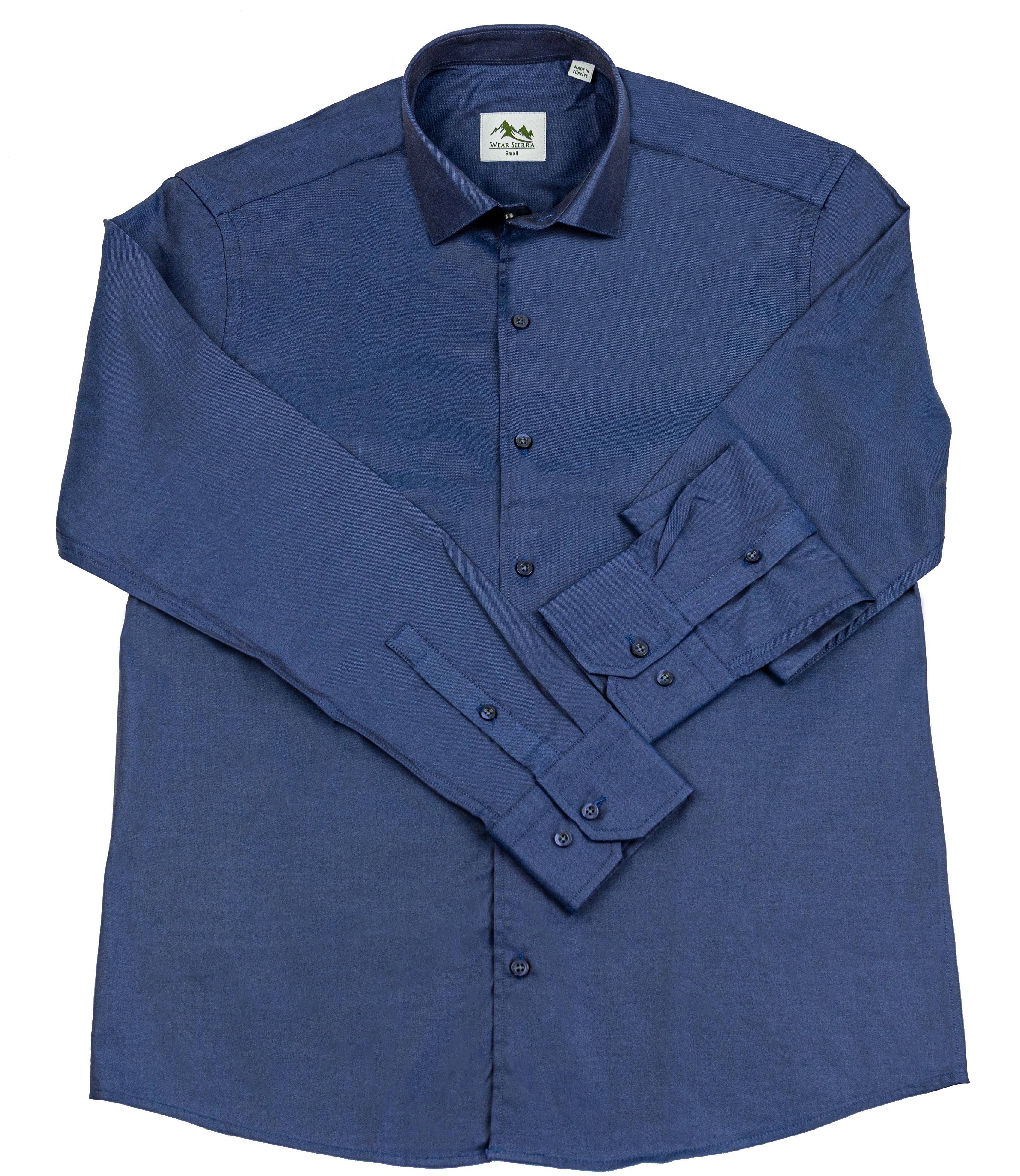 Wear Sierra Top Shelf Men's Turkish Cotton Long Sleeve Button Up Shirt in Classic Navy, Casual Friday Shirt for Men - 0