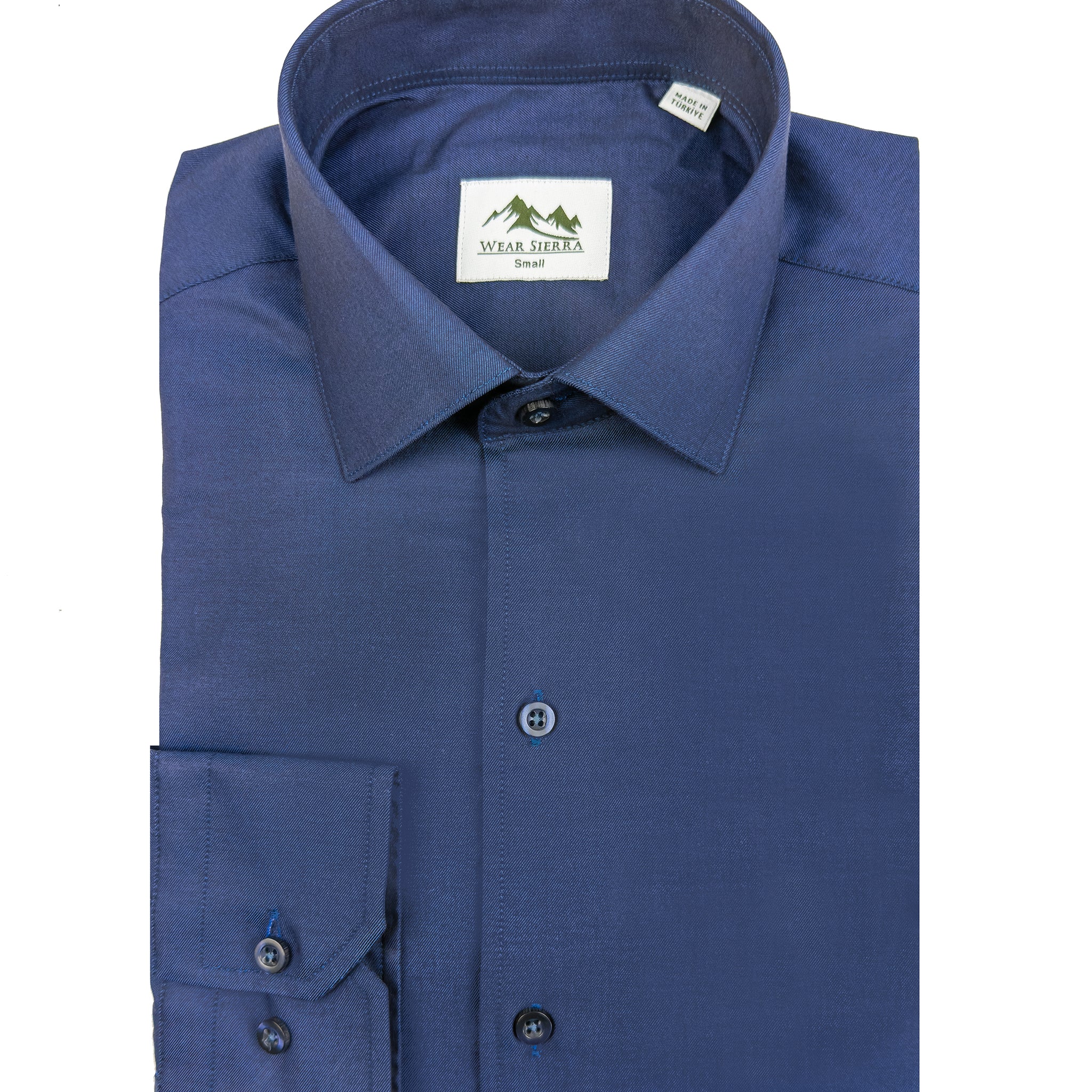 Wear Sierra Top Shelf Men's Turkish Cotton Long Sleeve Button Up Shirt in Classic Navy, Casual Friday Shirt for Men