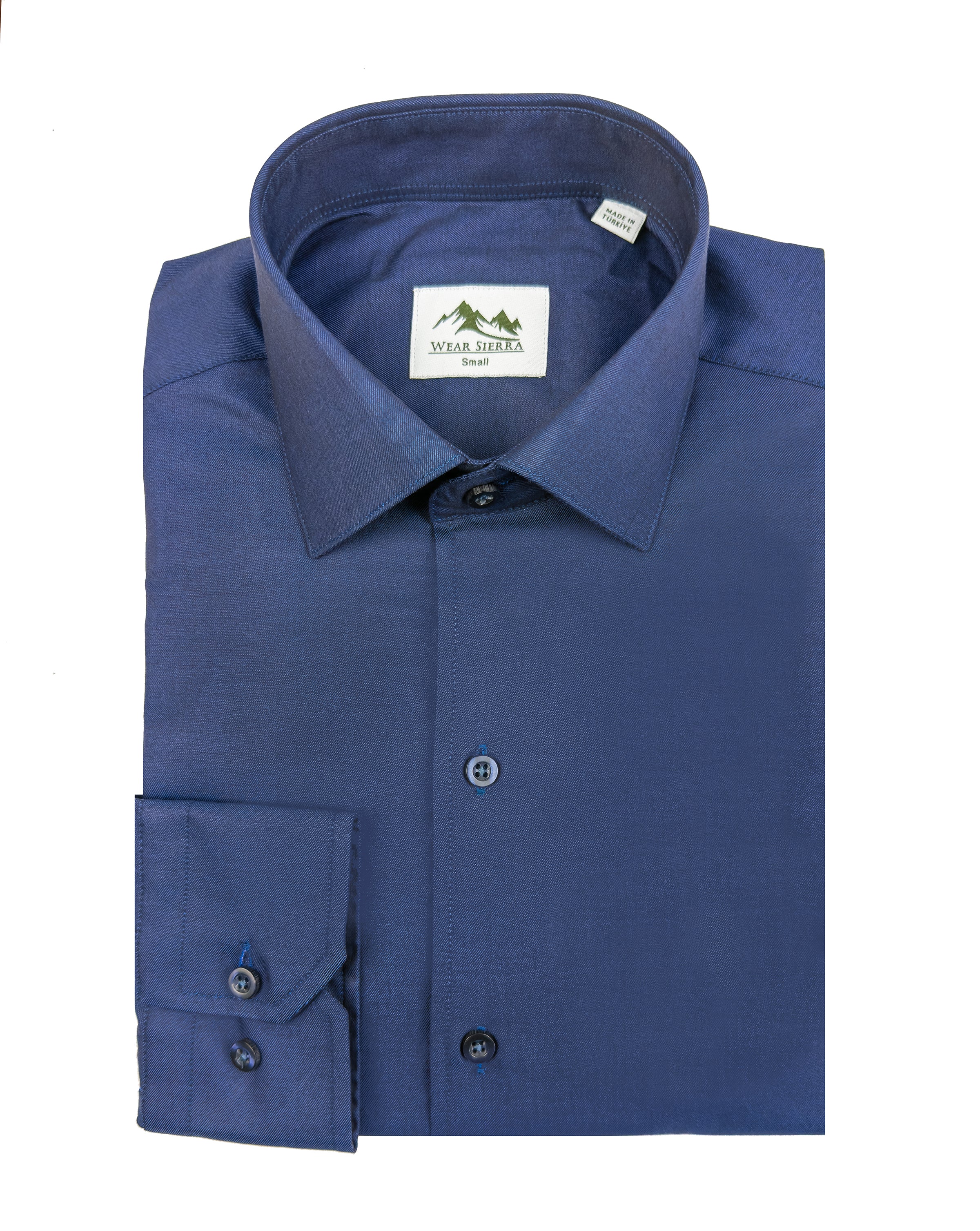 Wear Sierra Top Shelf Men's Turkish Cotton Long Sleeve Button Up Shirt in Classic Navy, Casual Friday Shirt for Men