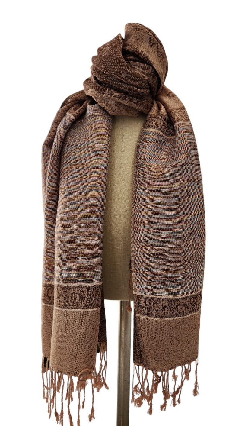 Buy brown Women&#39;s Lightweight Pashmina Floral Paisley Scarves or Wrap - Perfect for Warmer Weather and Change in Seasons