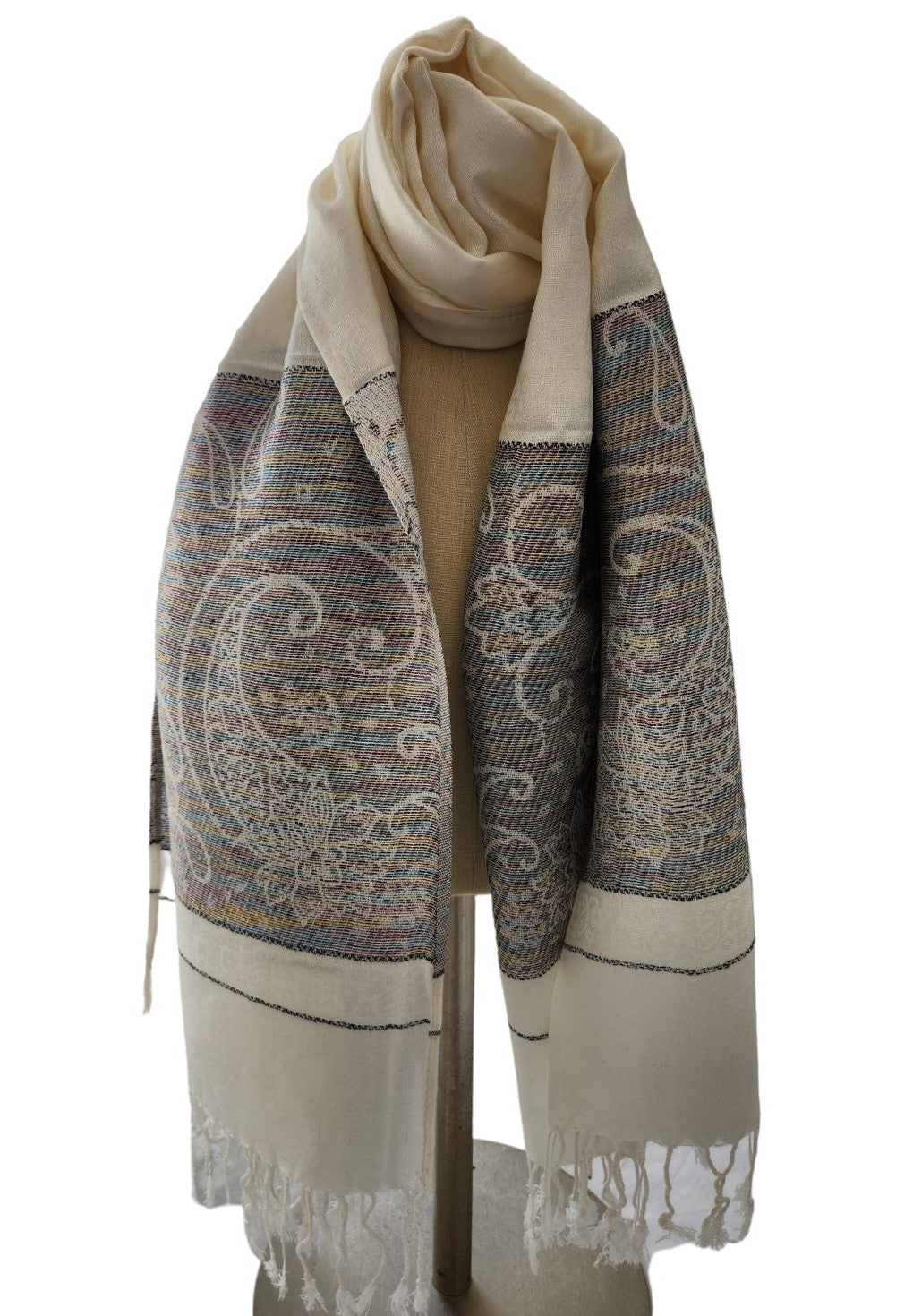 Women's Lightweight Pashmina Floral Paisley Scarves or Wrap - Perfect for Warmer Weather and Change in Seasons