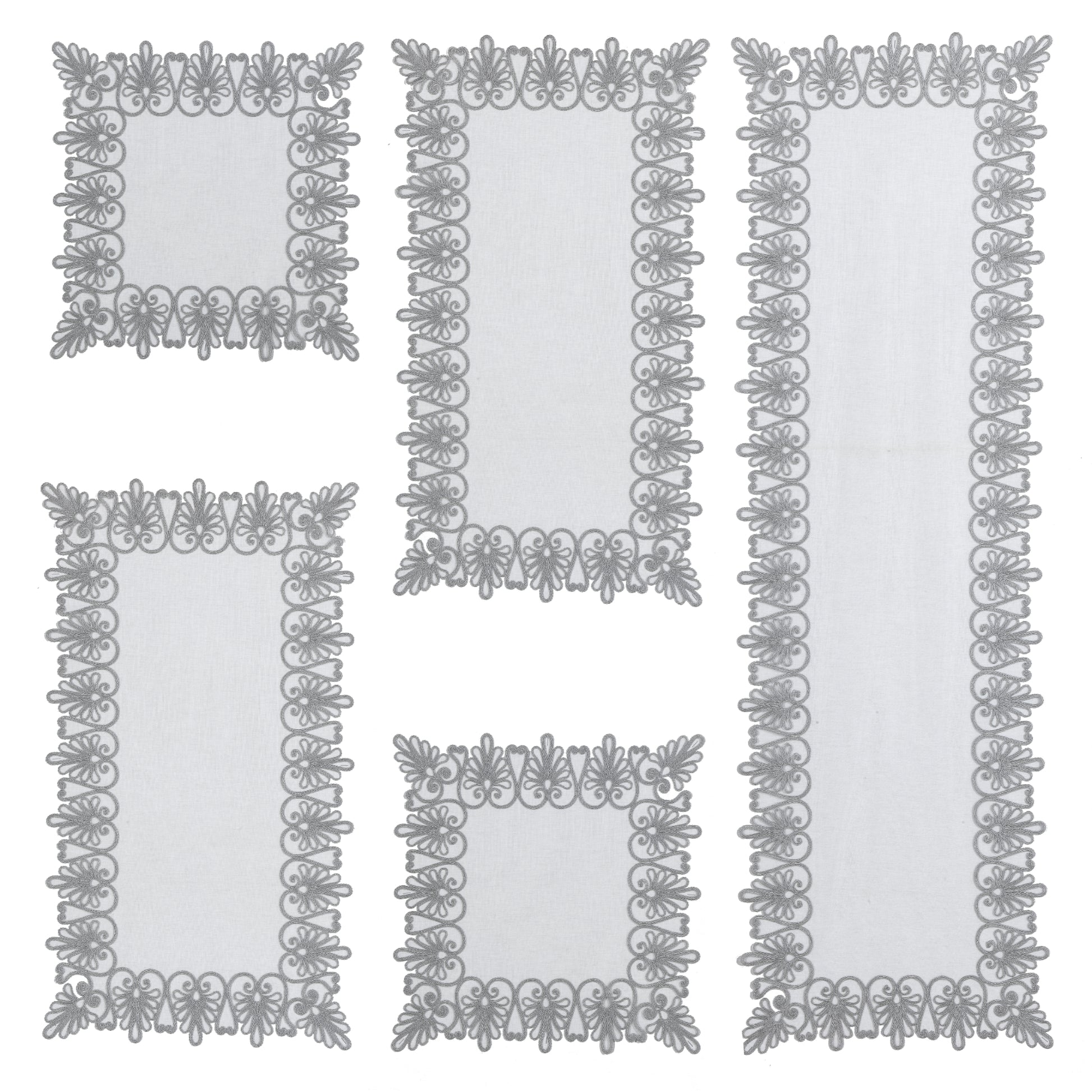 Angel Whisper Runner Set, Mantle Set, Dining Room and Home Decoration, Doilies - 5pc Set - Wear Sierra