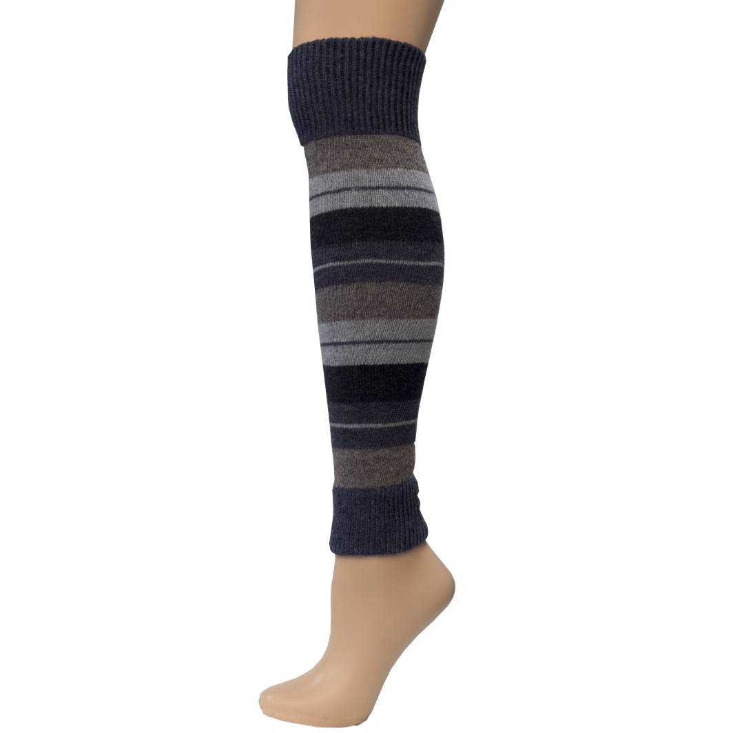 Ladies Striped Lambs Wool Leg Warmers - Wear Sierra