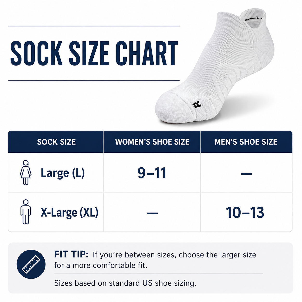 Men’s & Women’s Low Cut Performance Socks – Moisture-Wicking Athletic Socks for Running & Training - 1 Pair