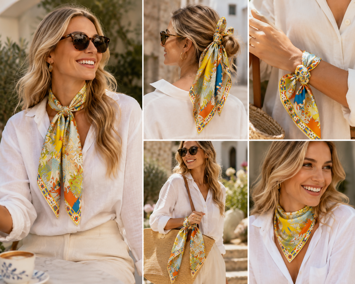 Marezze Timeless Saten Twill Scarf Collection – 2-Piece Paisley Accessories Set