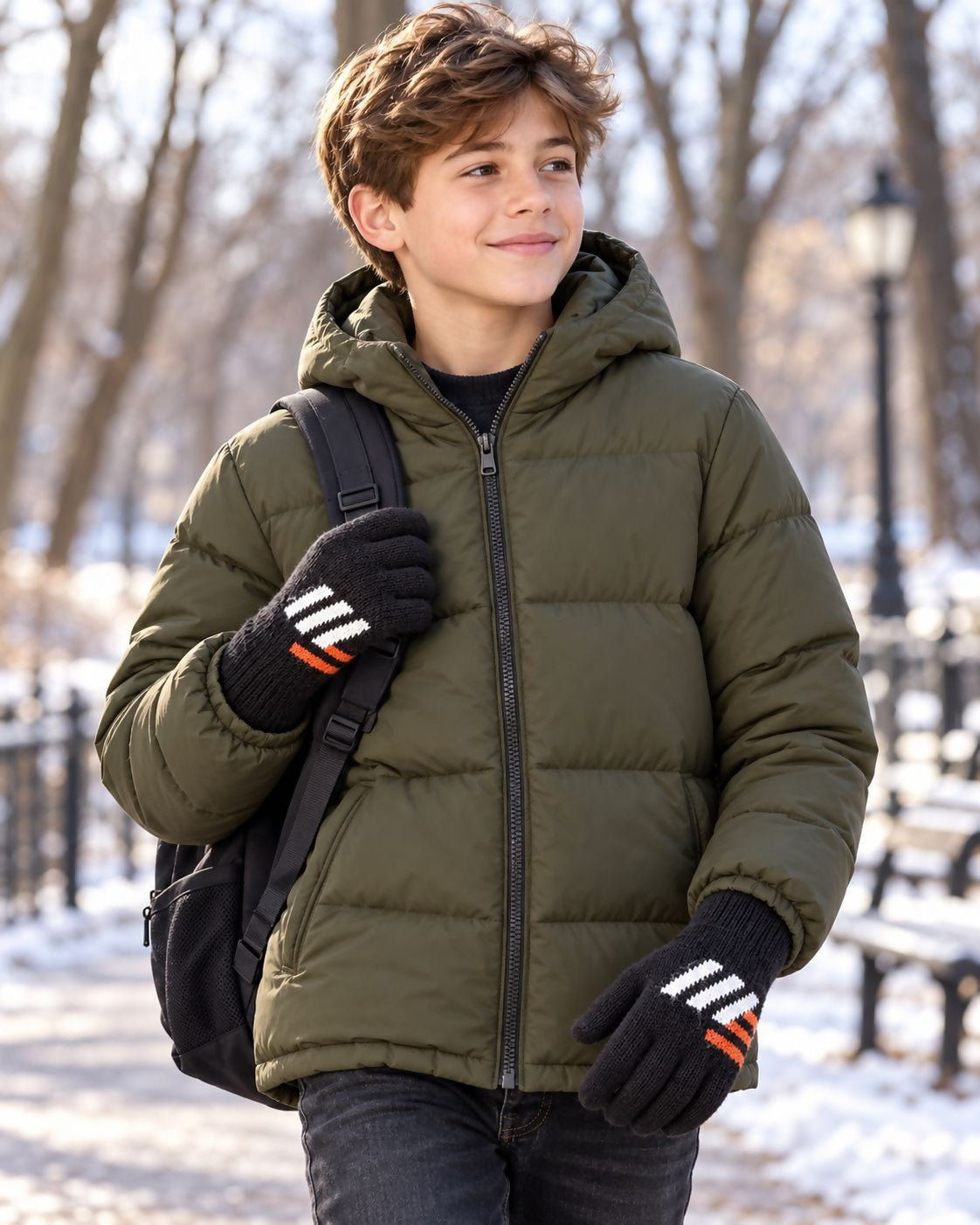 Youth Knit Mittens - Warm Winter Cold Weather Hand Warmers Ages 9-15