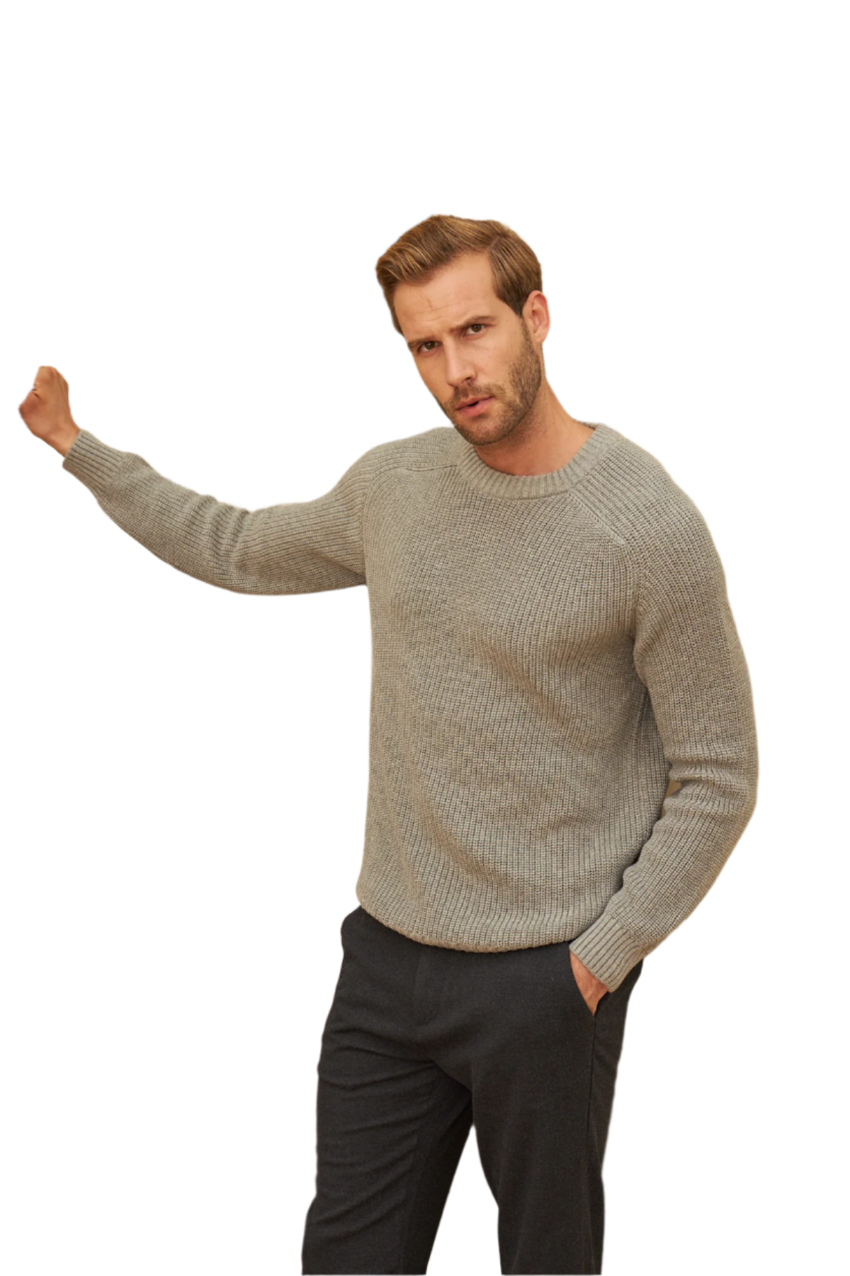 Men's Long Sleeve Crewneck Mid-Weight Pullover Sweater