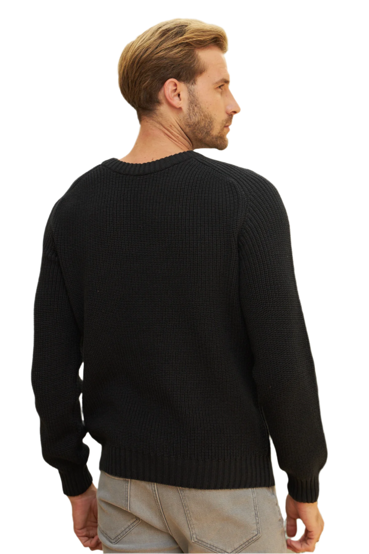 Men's Long Sleeve Crewneck Mid-Weight Pullover Sweater