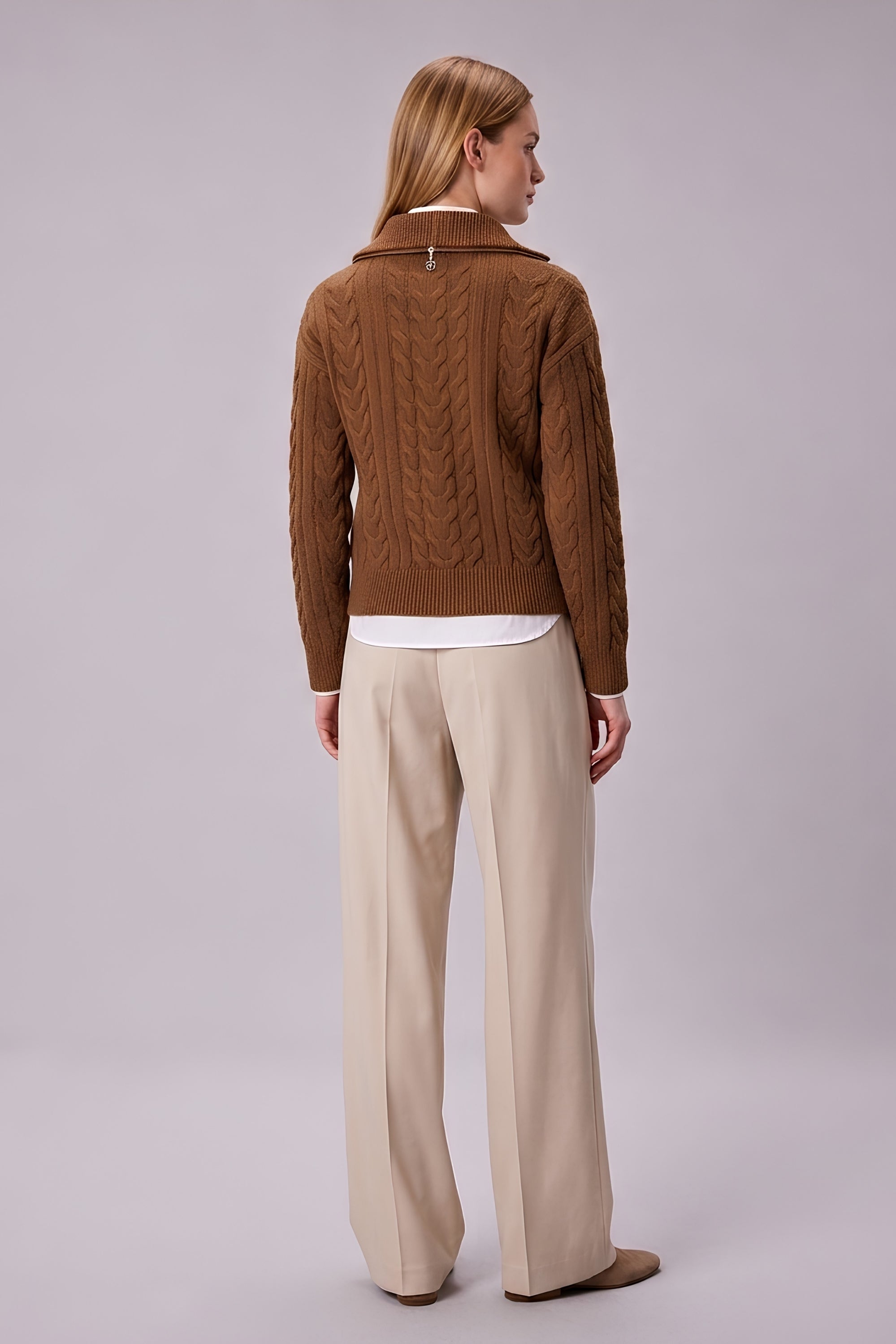 Women’s Cable Knit Half-Zip 80% Wool-Rich Sweater in Beautiful Jewel Tones Perfect for Fall & Winter
