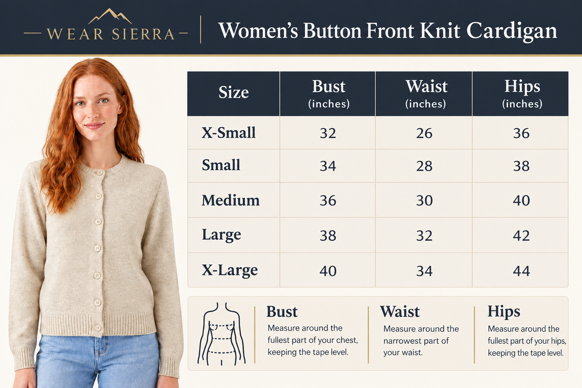 Women’s Classic Crew Neck Button-Front Knit Cardigan