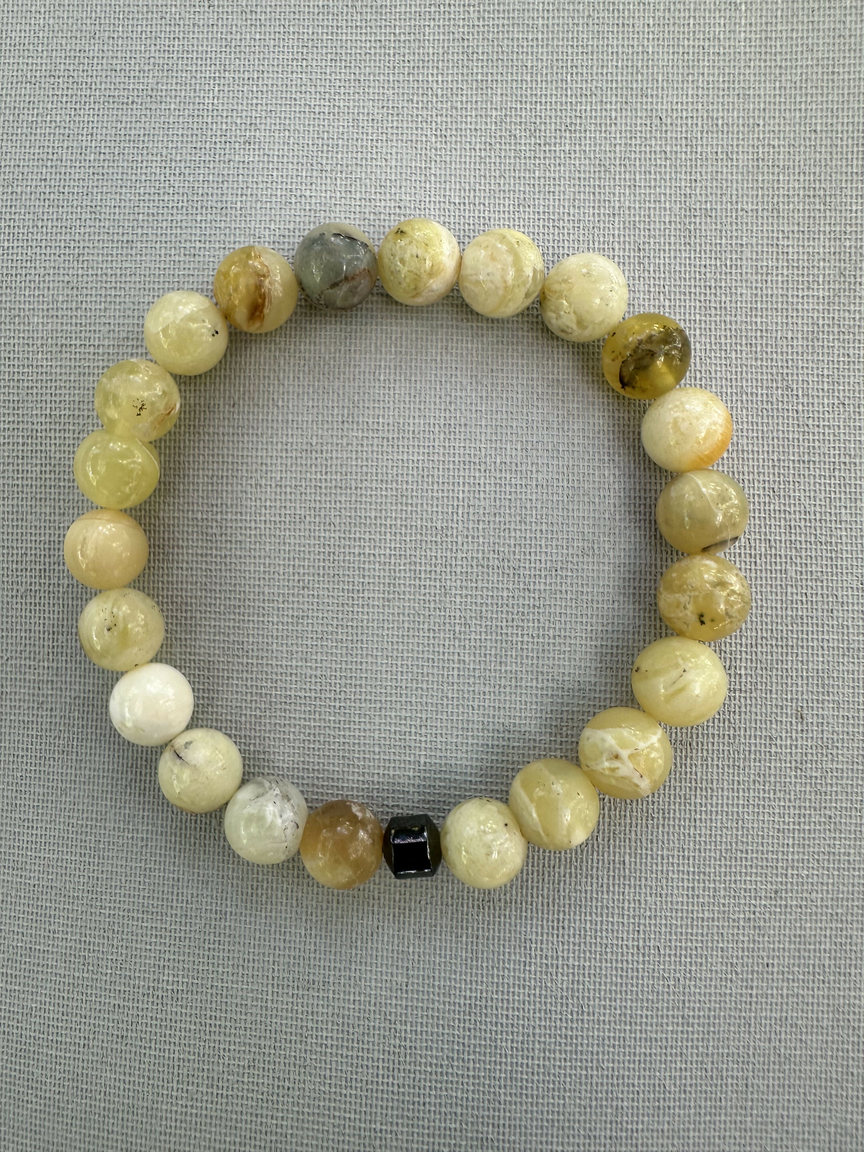 Yellow Opal Natural Stone Bracelet with Matching Necklace