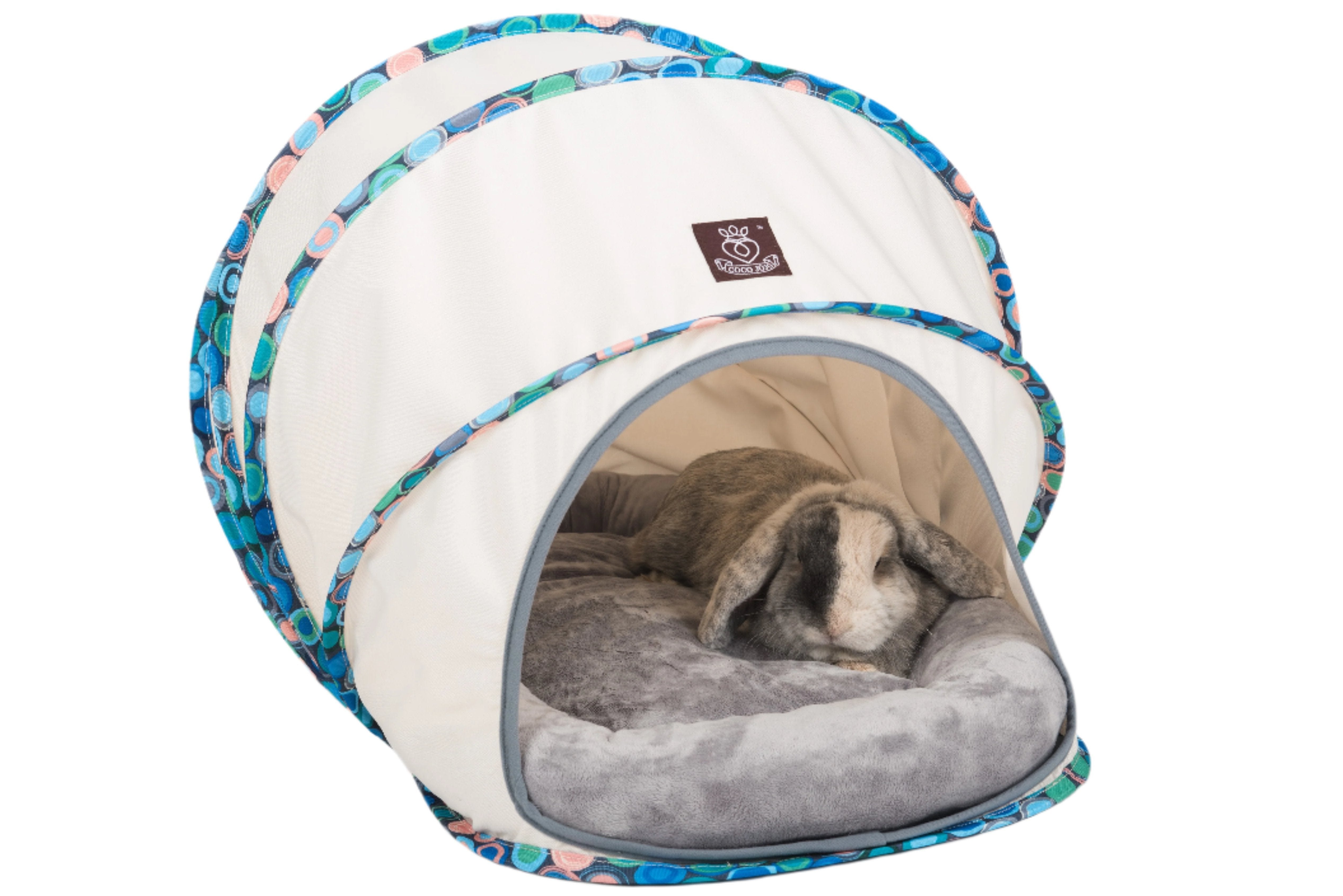 Foldable / Pop Up Cocoon Cave for Dogs, Cats and Companion Animals with Removable Cushion and Convenient Travel Carry Bag, Dog and Cat House with Bed