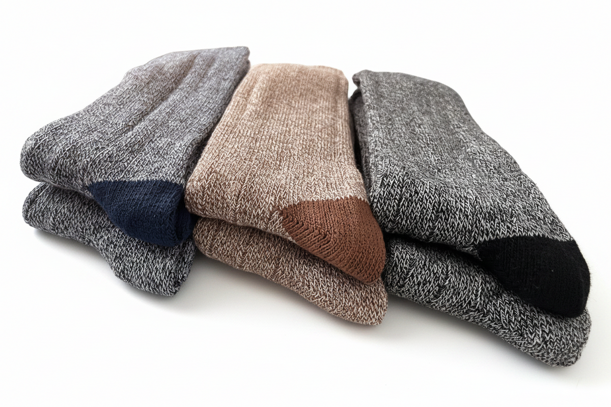 Men’s XXL Cotton Crew Socks – 2 Pair Pack Socks for Shoe Sizes 12–14