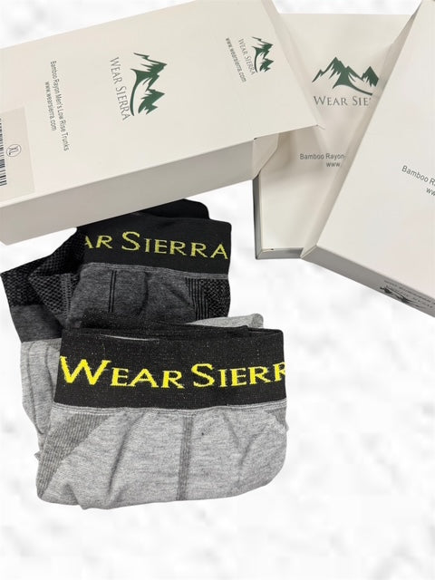 Men's Boxers, Cotton & Charcoal Infused Low Rise Trunk Underwear (2 Pack includes 1 Gray, 1 Charcoal)