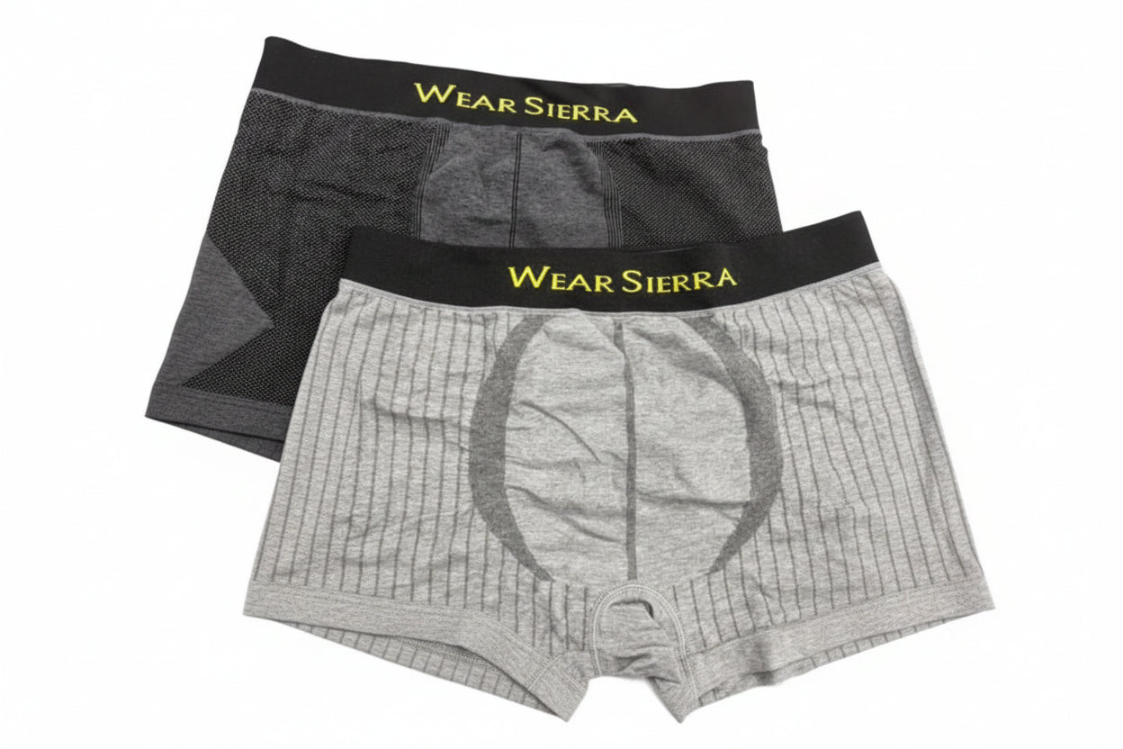 Men's Boxers, Cotton & Charcoal Infused Low Rise Trunk Underwear (2 Pack includes 1 Gray, 1 Charcoal)