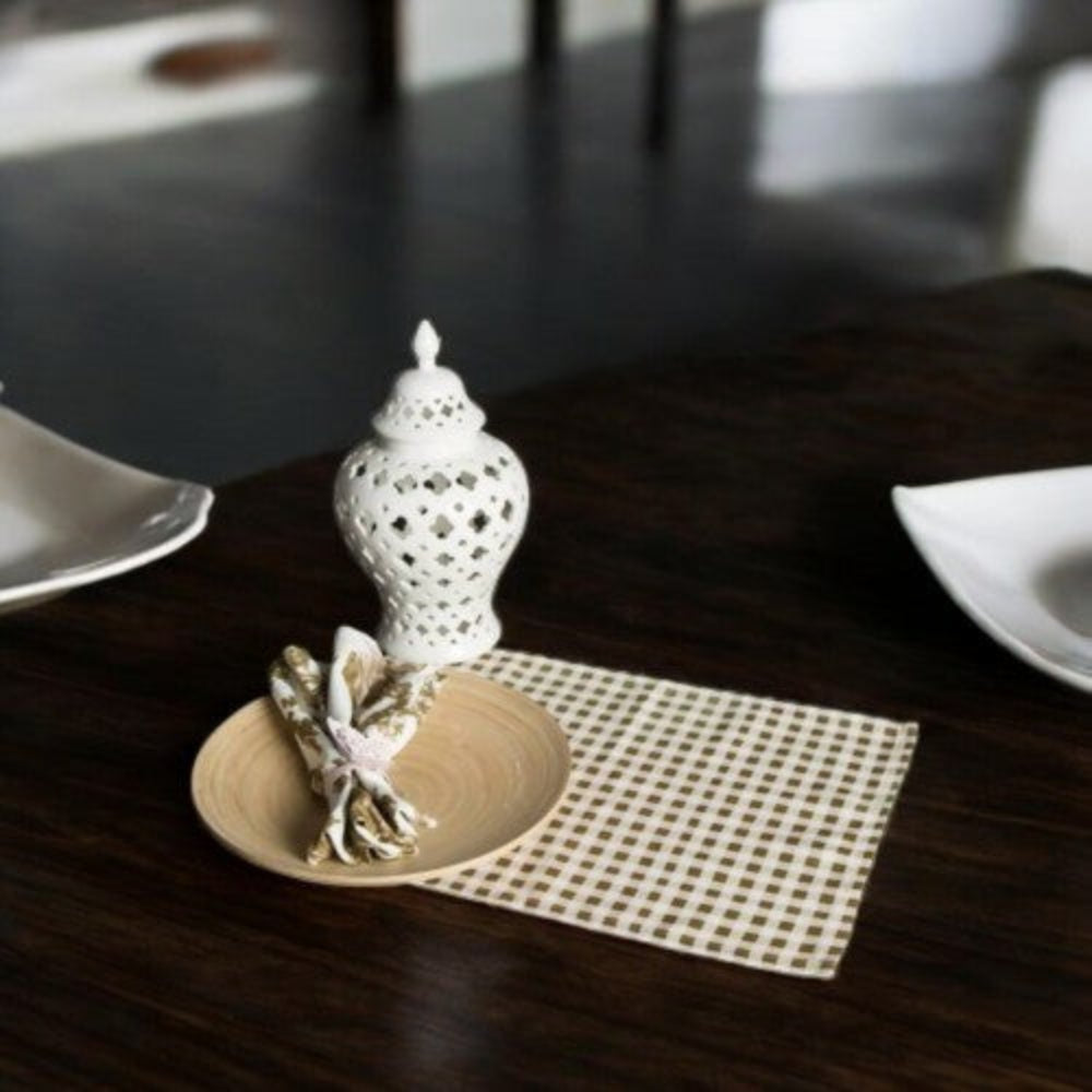 Green Checkered Retro-Printed Placemat Set of 2 - Vintage Inspired Decor