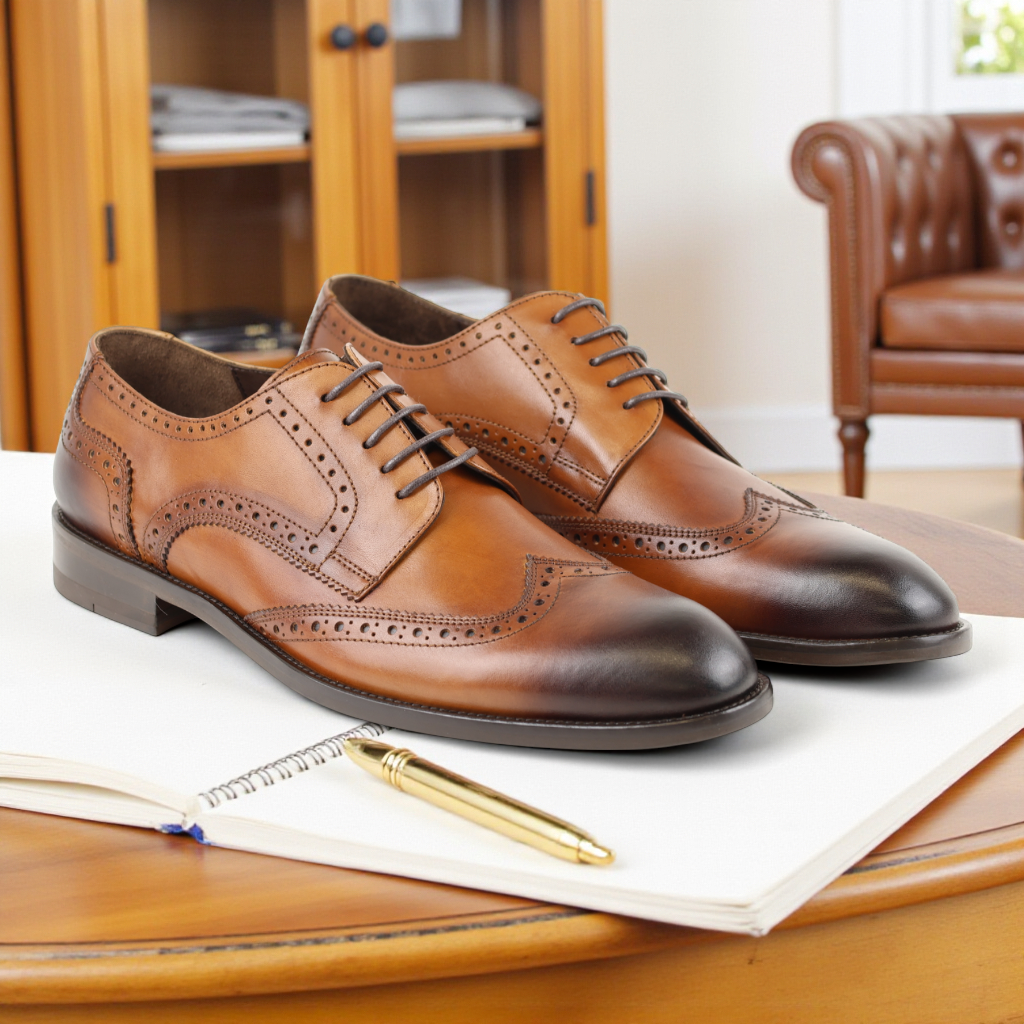 Men's Wingtip Dress Shoes in All Leather