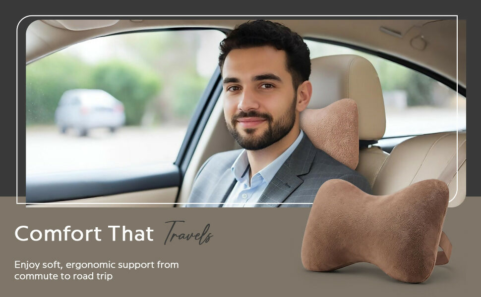 Travel Neck Pillow for Car or SUV with Elastic Strap