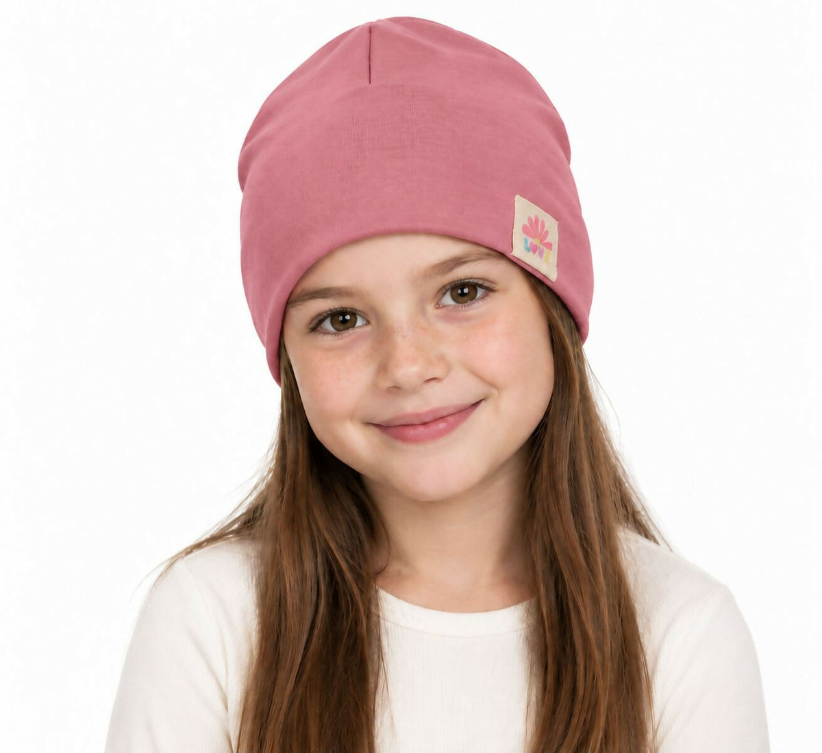 Girls Basic Cotton Beanie For Spring and Winter, Ages 4-8