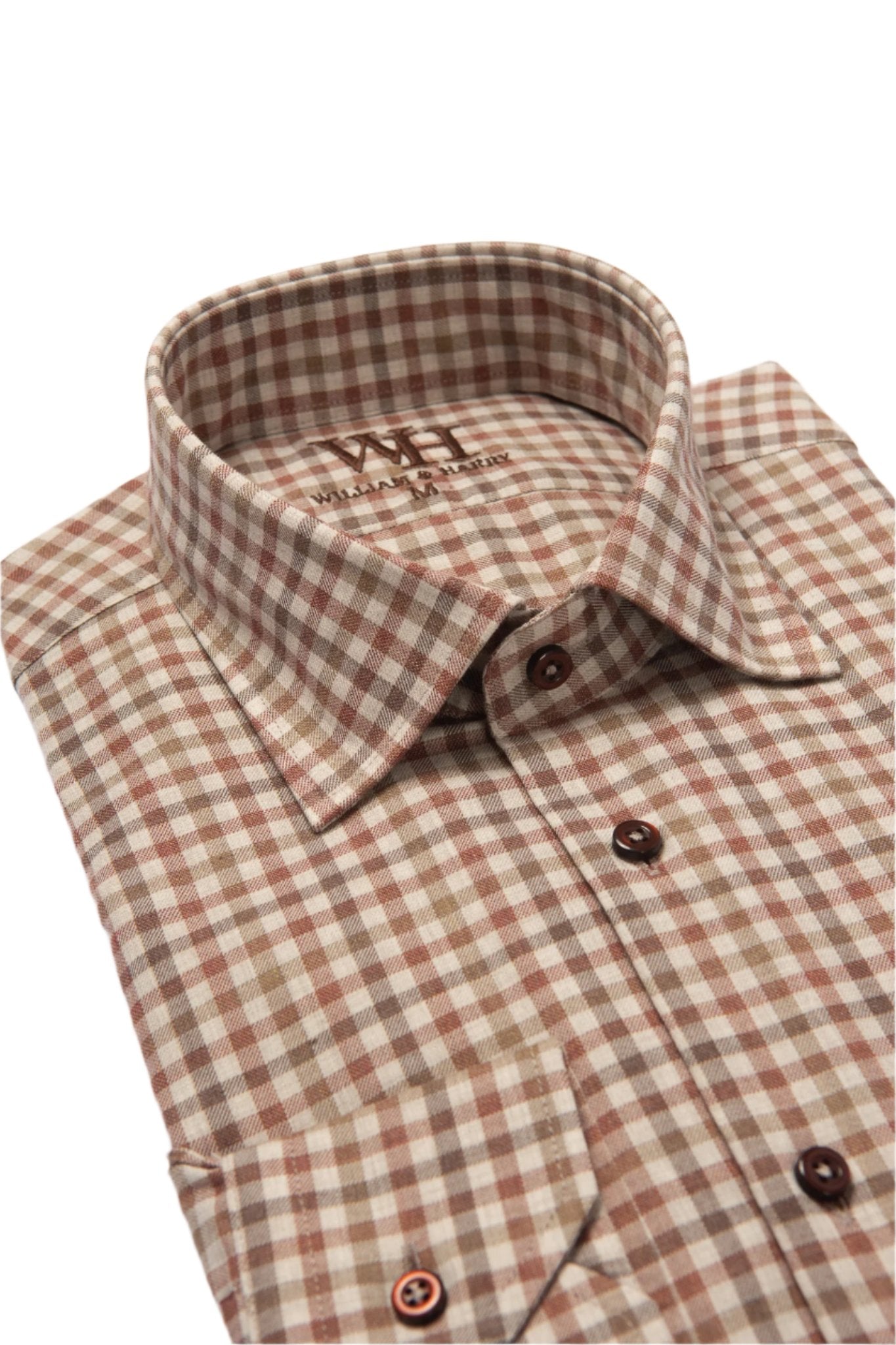 W&H Men's Long Sleeve Button Up Sports Shirts - Red Gingham