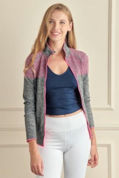 Women's Colorful Full Zipper Jacket with Thumb Holes - Perfect for Spring & Fall - Wear Sierra