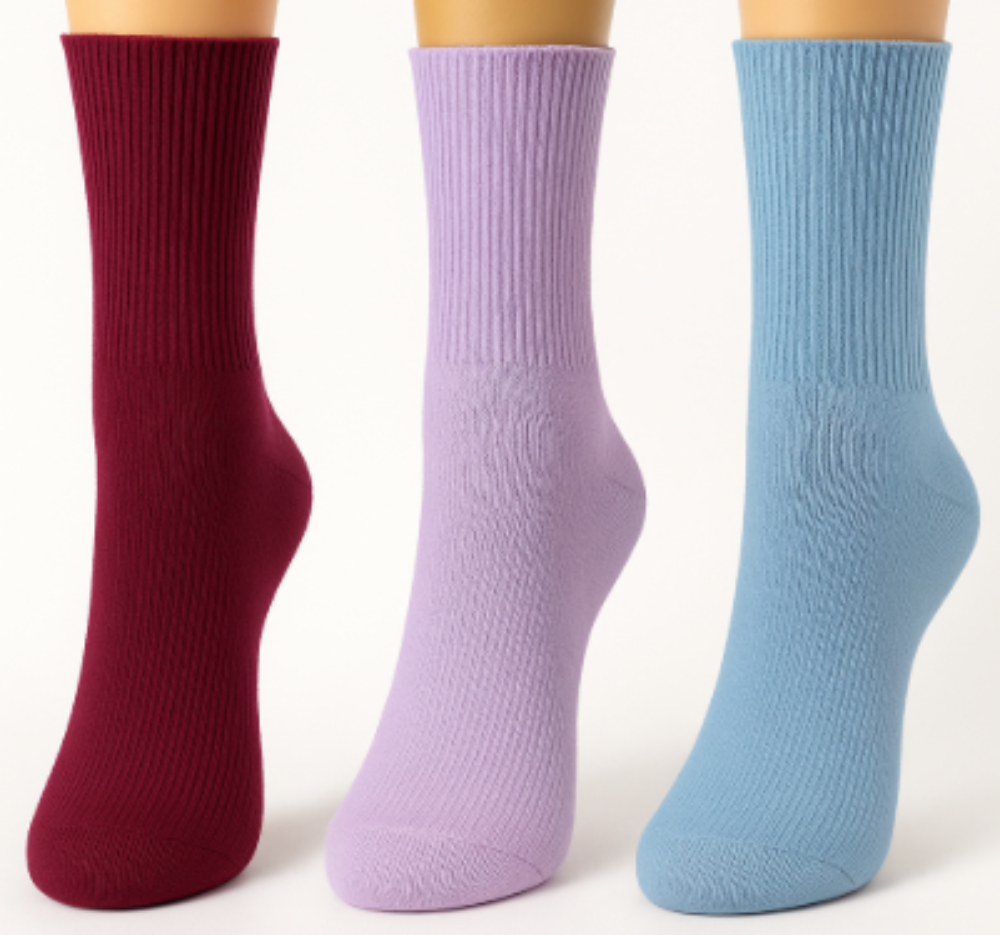 Women's Diabetic Arthritic Rayon and Bamboo Crew Socks 3-Pair Packs