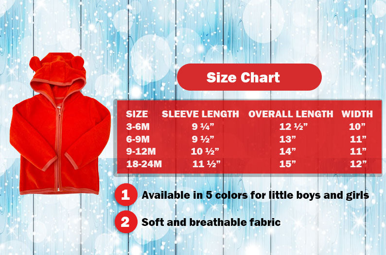 Newborn & Toddler Hoodie Polar Fleece Jackets with Ears for Little Boys & Girls - Wear Sierra