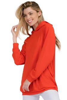 Women's Regular and Red Plus Size French Terry Activewear Hoodie - Great for Cool Mornings, Workout Gear, and Layering- Wear Sierra