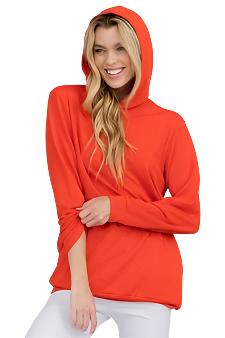 Women's Regular and Red Plus Size French Terry Activewear Hoodie - Great for Cool Mornings, Workout Gear, and Layering- Wear Sierra