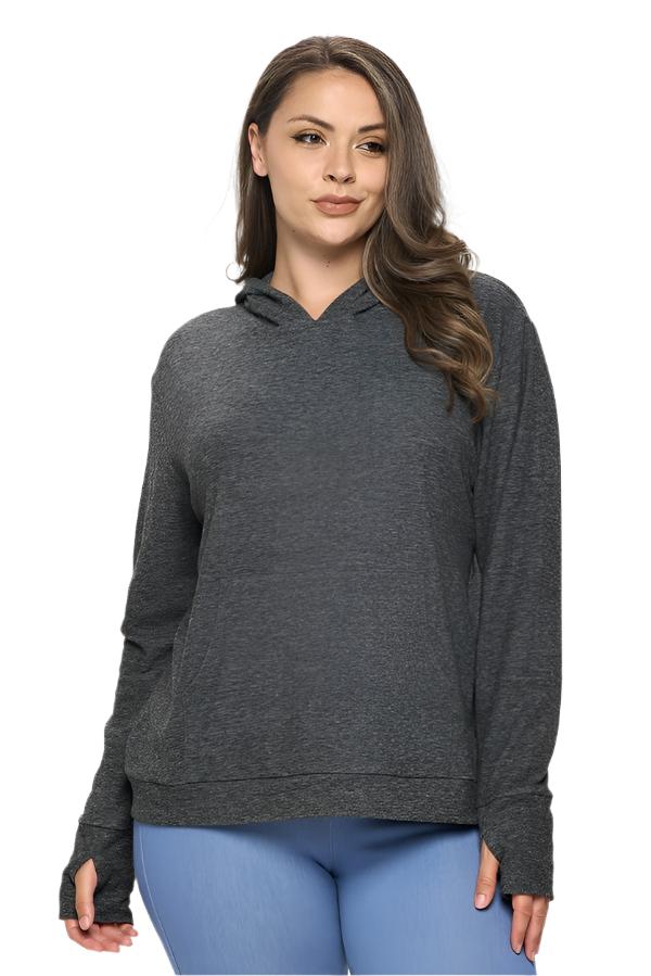 Women's Regular and Plus Size French Terry Activewear Hoodie - Great for Cool Mornings, Workout Gear, and Layering- Wear Sierra