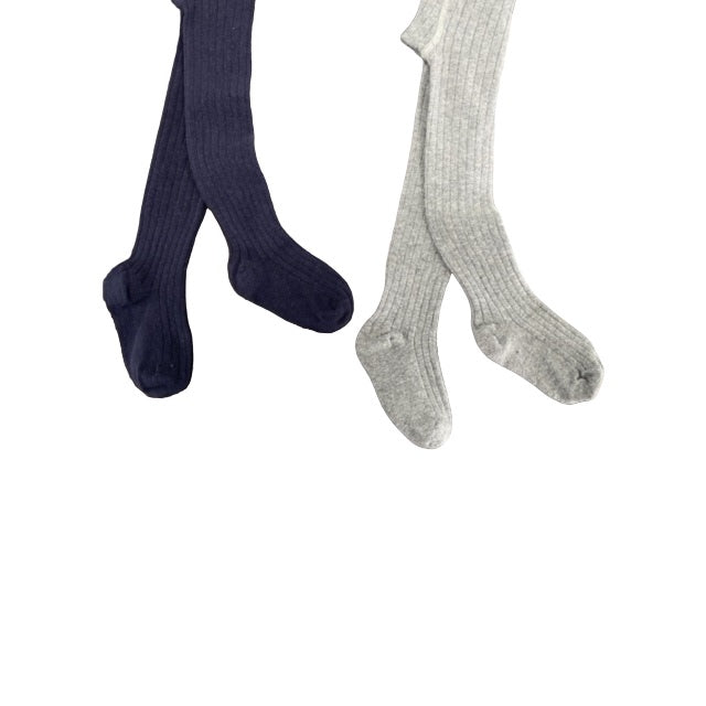 Young Girls and Tweens Combed Cotton Ribbed Tights, School Uniform Seamless Toe Comfortable All-Day Wear