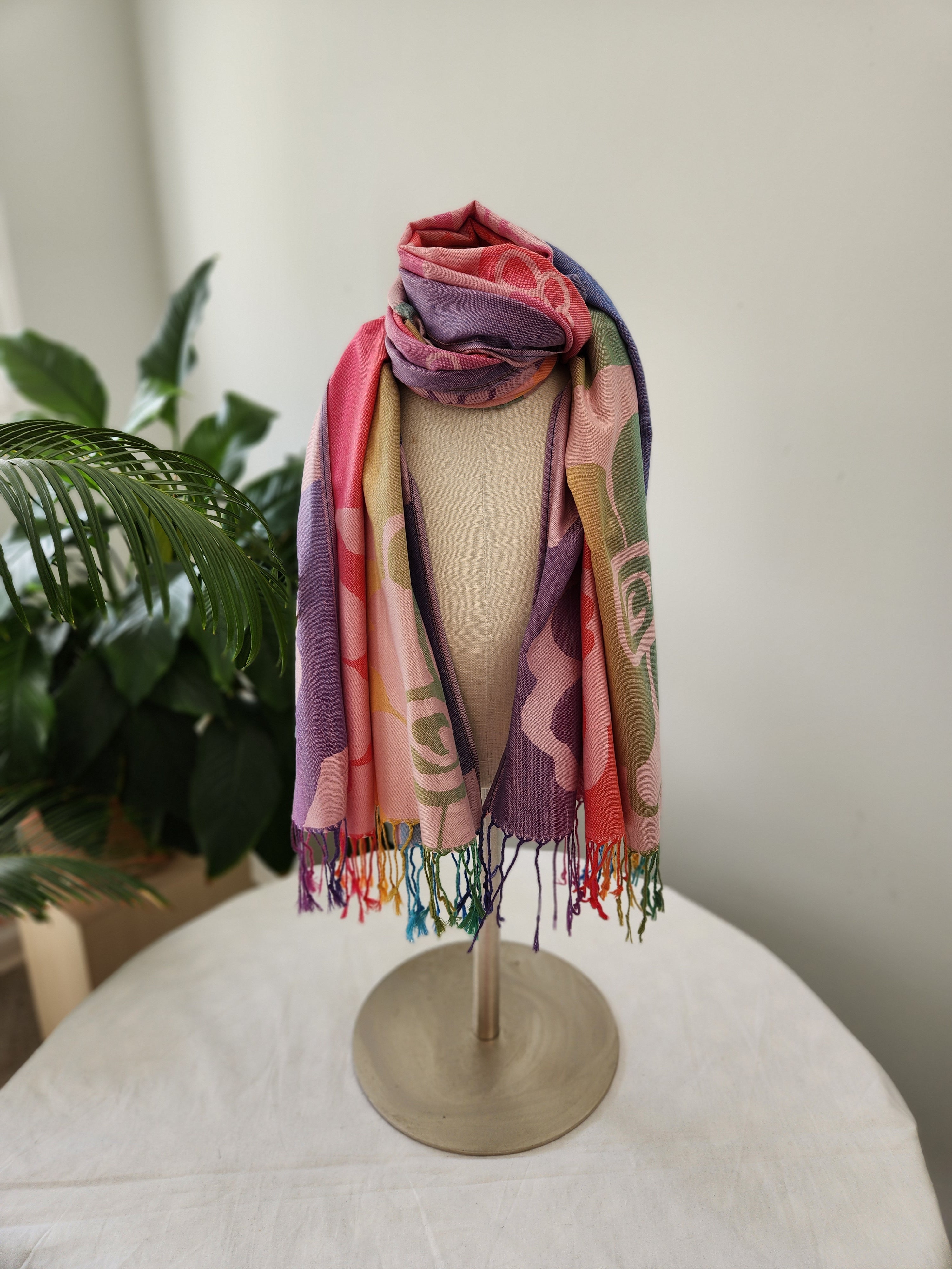 Colorful Women's Scarf in Vibrant, Tropical Colors Makes A Great Holiday Gift - 0