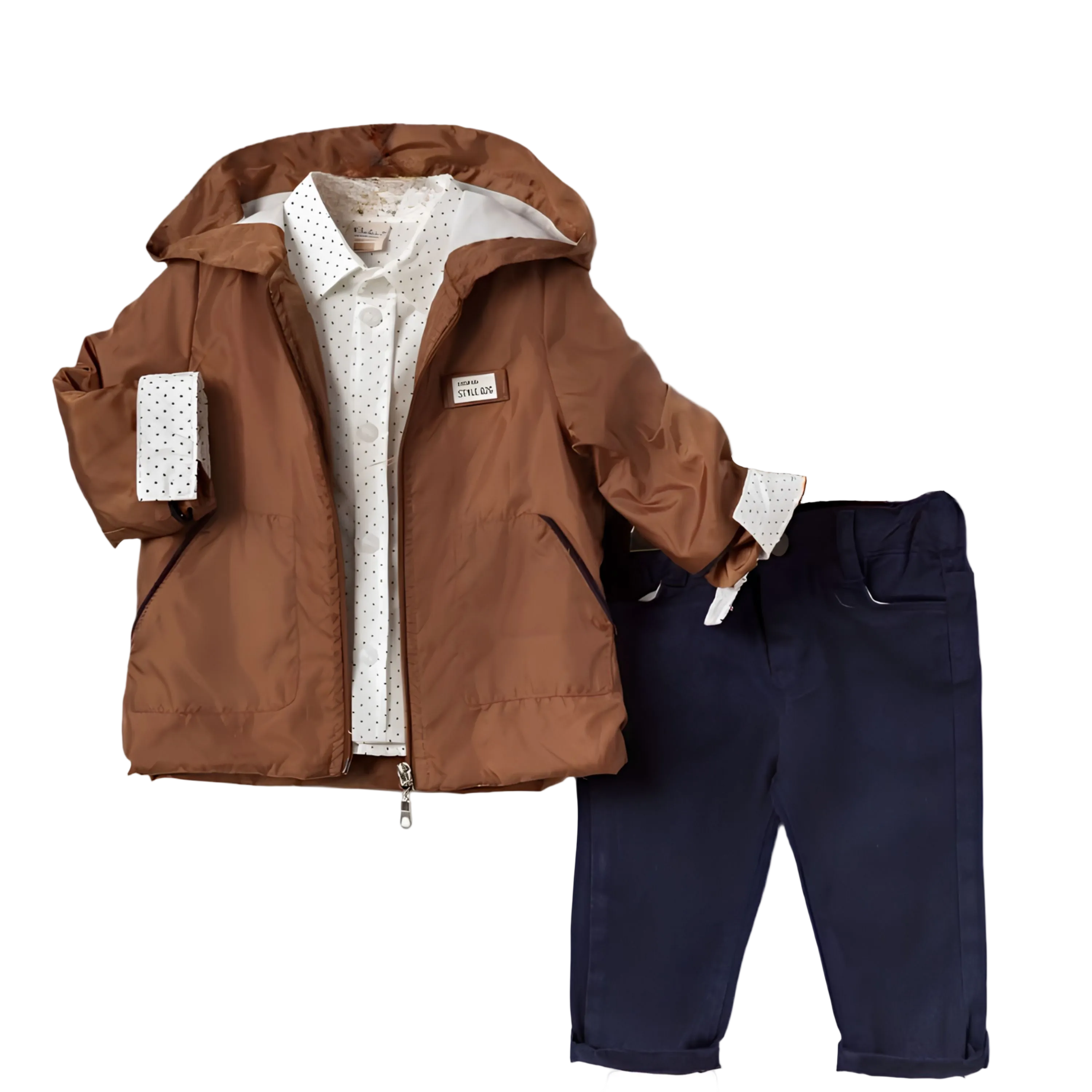 Little Boys' 3 Piece Jacket, Pants and Button Up Long-Sleeve Shirt Set - Great Birthday Gift for Your Toddler