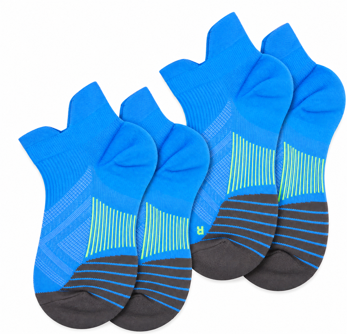 Unisex No-Show Ankle Compression Sports Socks 15–20 mmHg with Enhanced Arch Support & Heel Tab