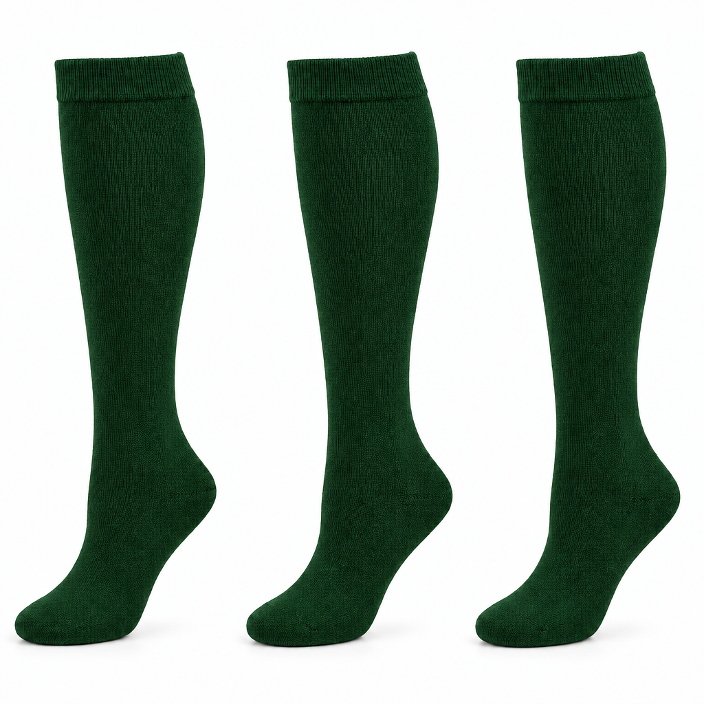Women’s & Girls’ Knee High Flat Knit Socks – School Uniform & Dress Socks – 3 Pair Pack