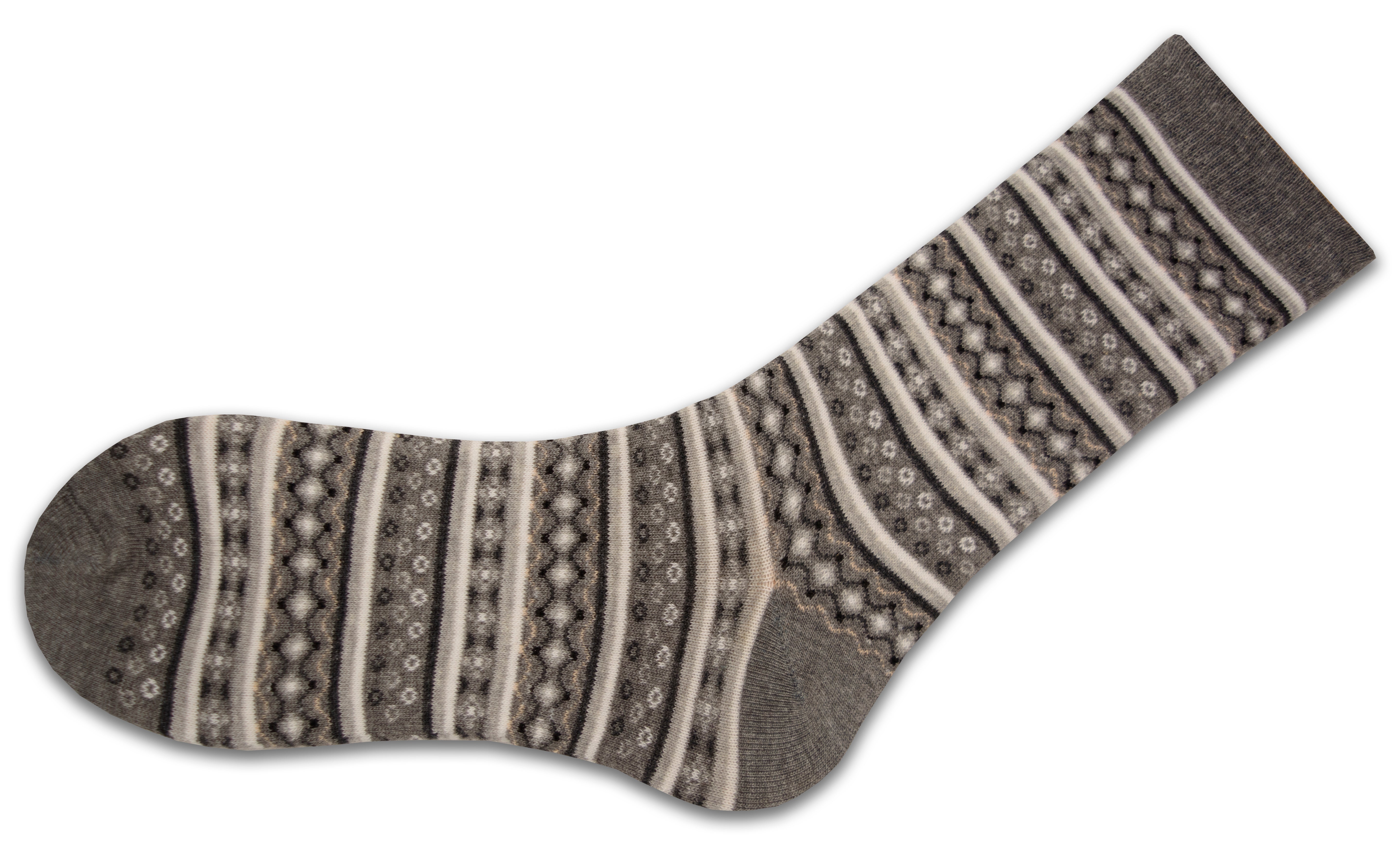 Flower Pattern Cotton Ladies Crew Socks 2-Pair Pack