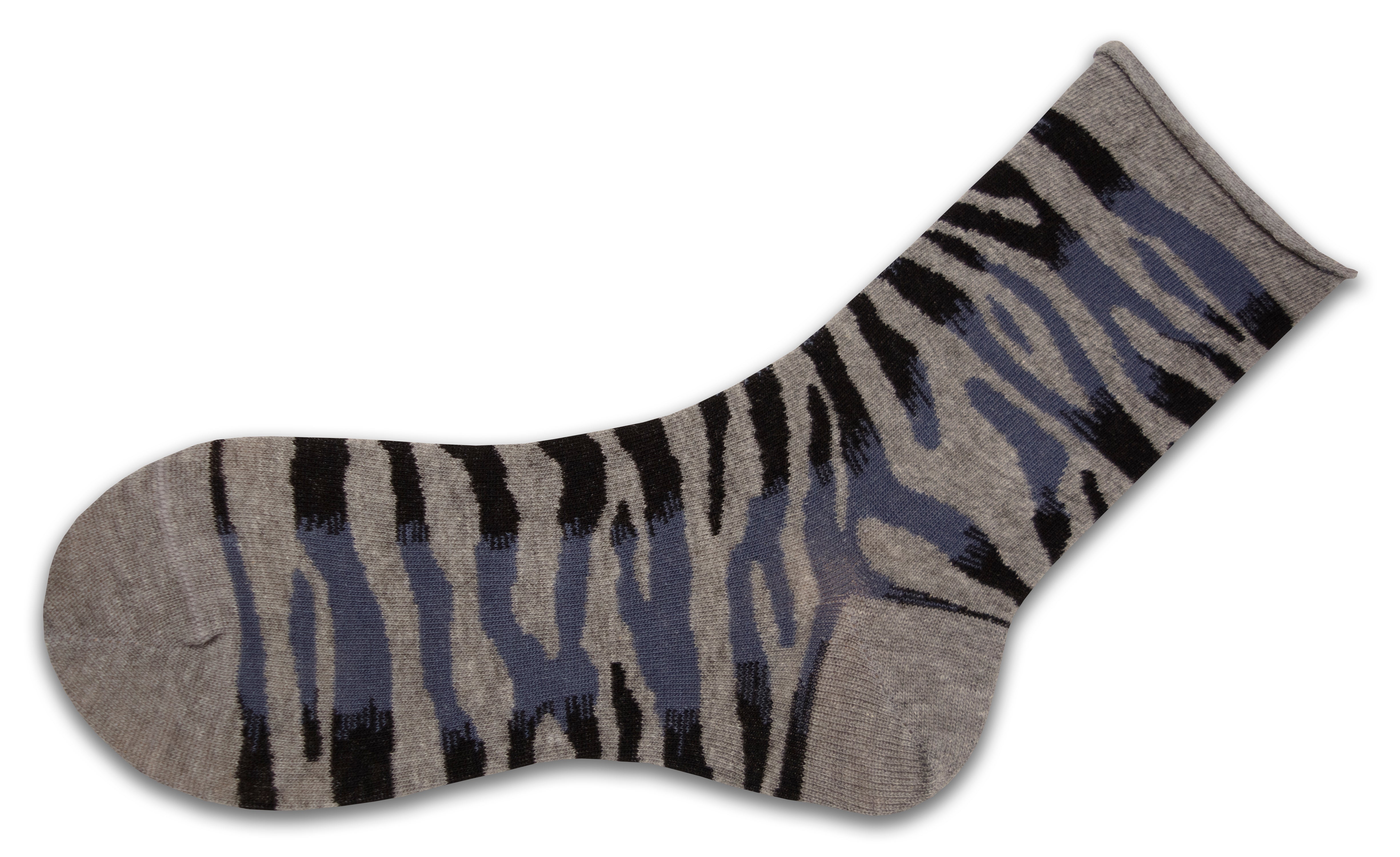Sierra Socks Zebra Pattern Hi Anklet Casual Cotton Women's 2 Pair Pack Socks