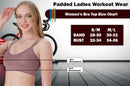 Juniors' and Women's Lightly Padded Sports Bra, Double Strap Plunge Yoga Top - Wear Sierra