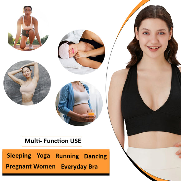 Ladies Padded Workout Wear, Comfortable Soft Plunge Neck Top - NEW ARRIVALS! - Wear Sierra