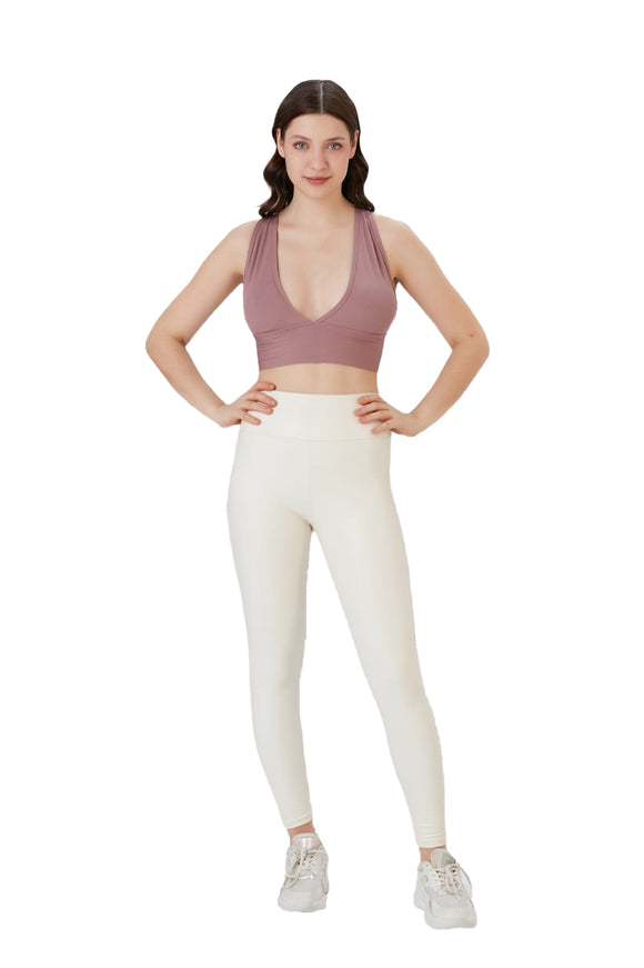 Ladies Padded Workout Wear, Comfortable Soft Plunge Neck Top - NEW ARRIVALS! - Wear Sierra