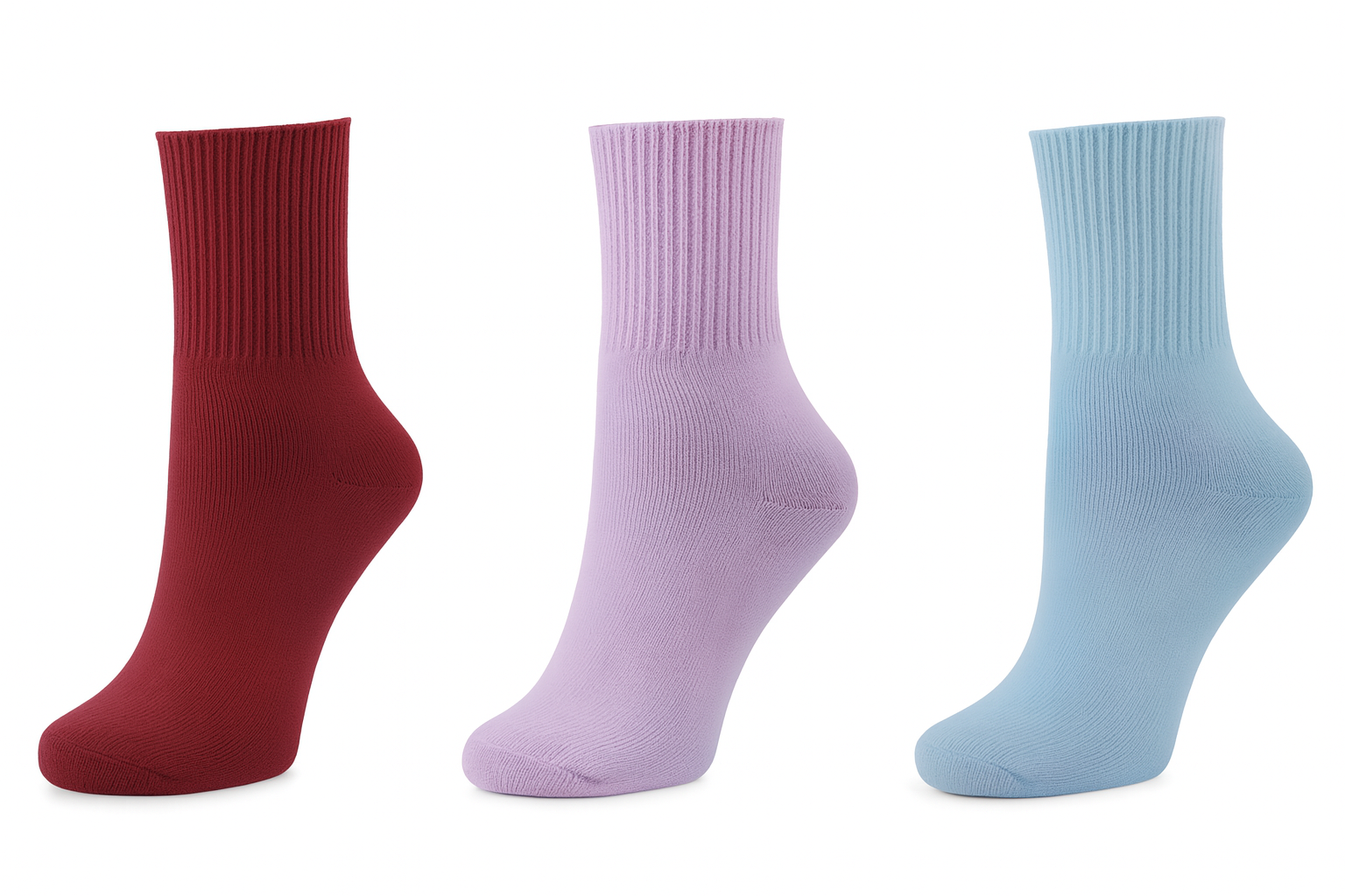 Women's Diabetic Arthritic Rayon and Bamboo Crew Socks 3-Pair Packs