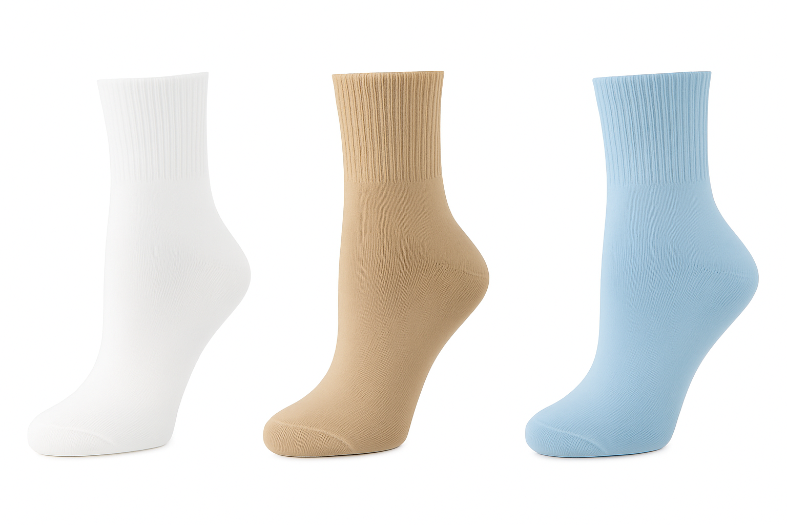 Women's Diabetic Arthritic Rayon and Bamboo Crew Socks 3-Pair Packs