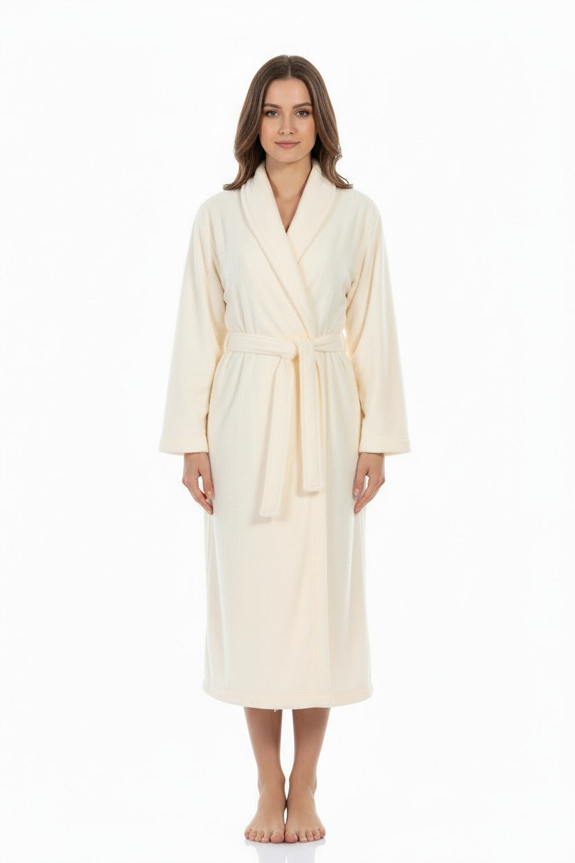 One Size Fits Most Luxury Turkish Bath Robes for Men & Women, 100% Turkish Cotton, Hotel Style Ultra Soft Robes For Home and Bath - Soft Shawl Collar Bathrobe with Adjustable Belt for Him & Her